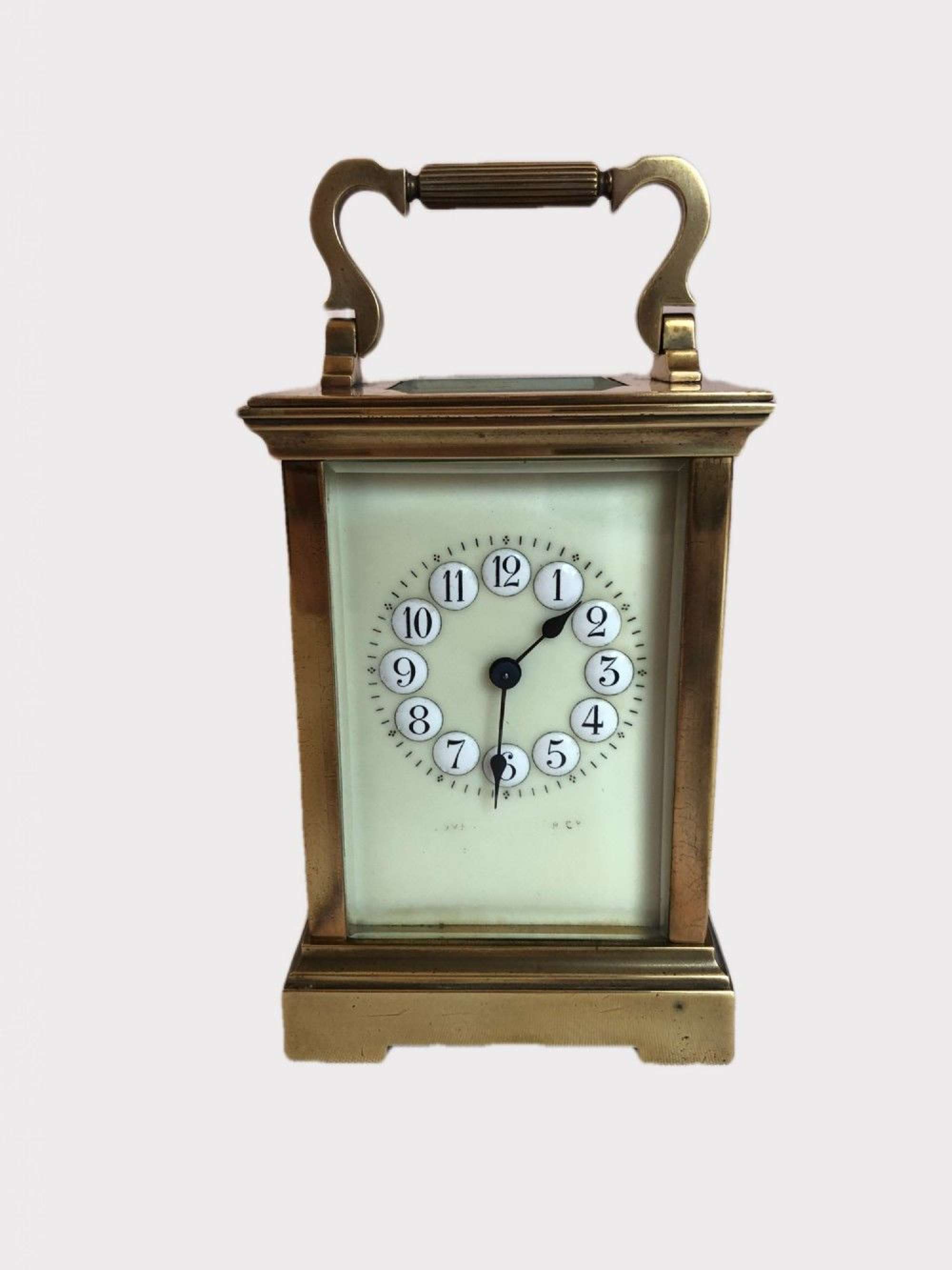 Quality Antique French Brass Carriage Clock