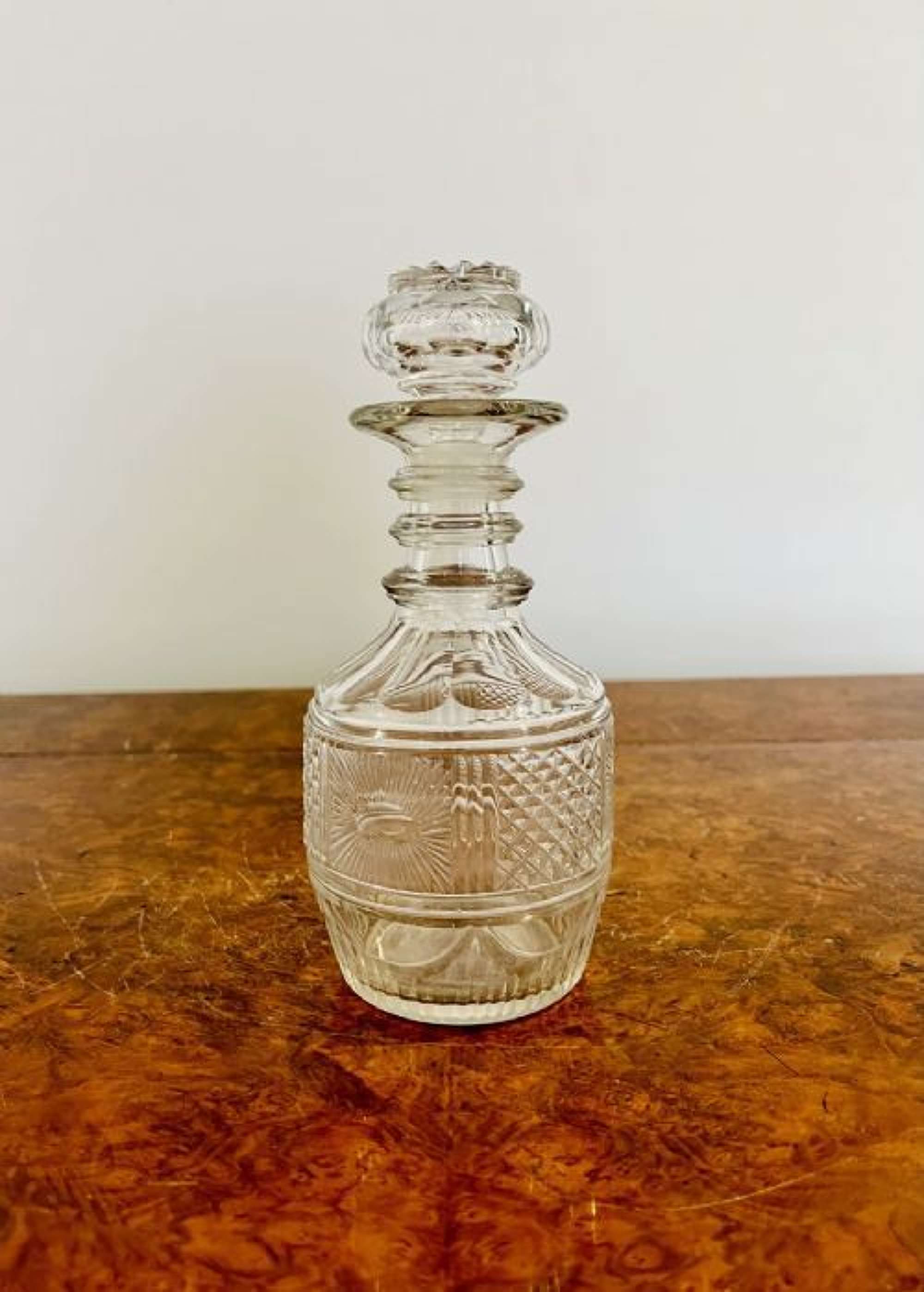 Quality Antique George Iii Cut Glass Decanter