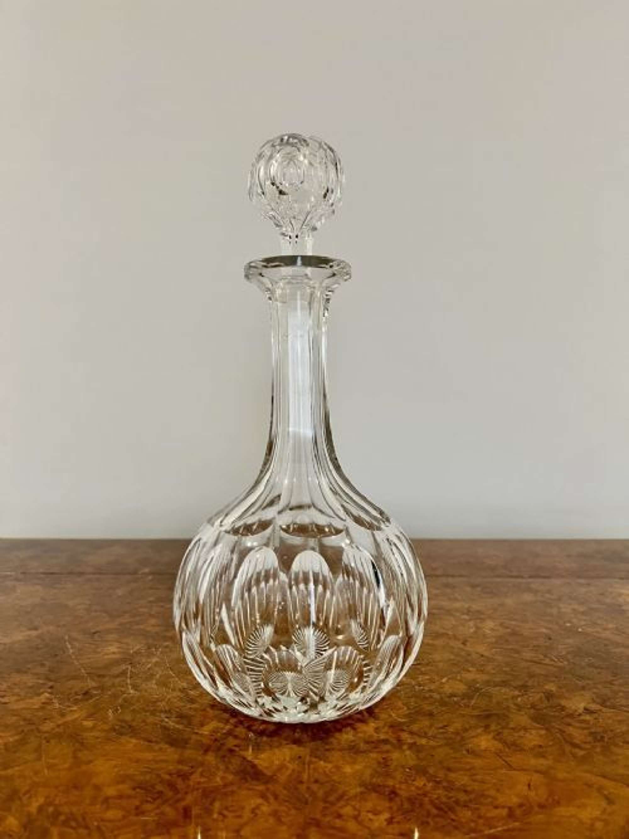 Antique Victorian Quality Cut Glass Decanter
