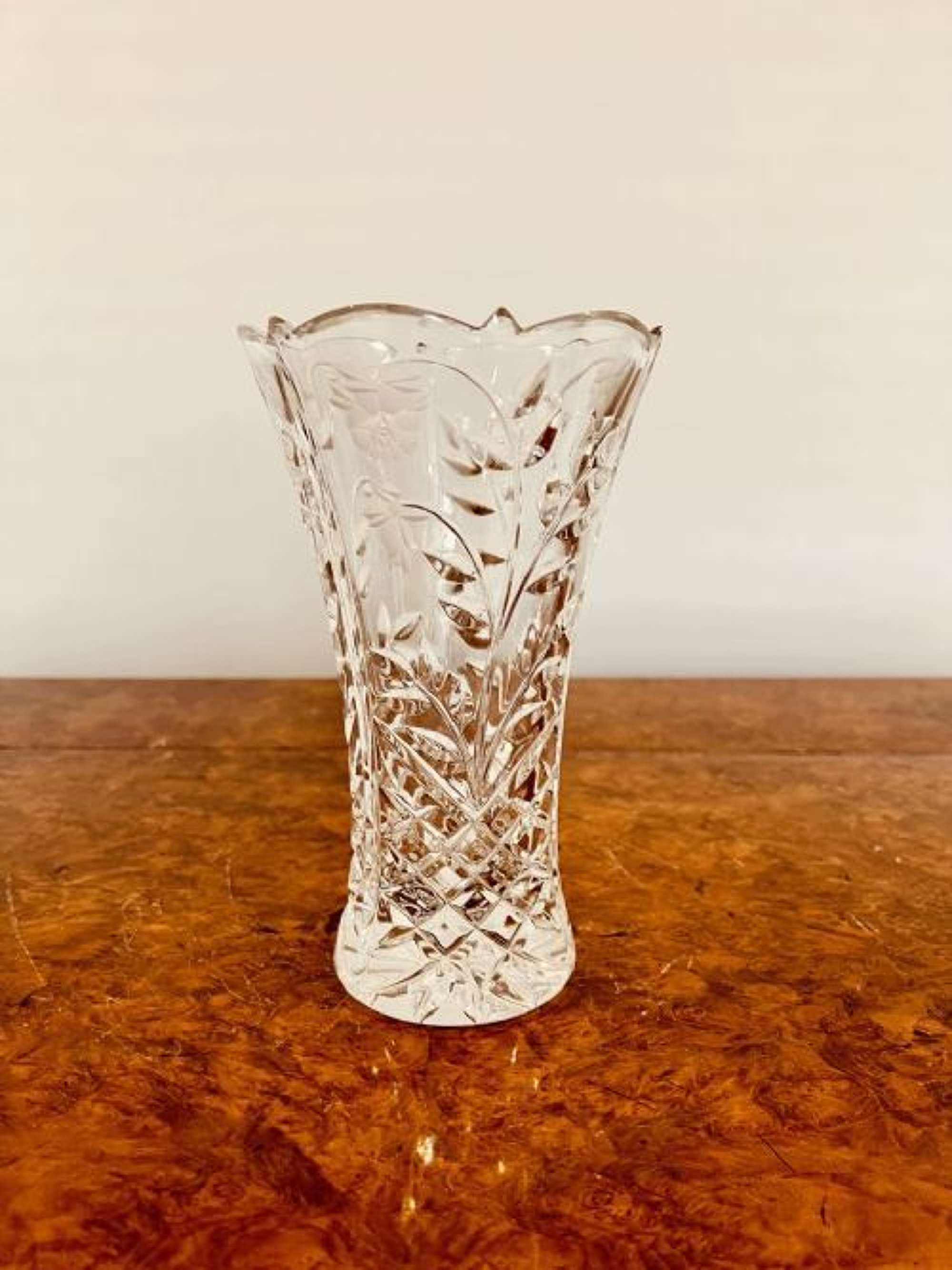 Antique Edwardian Cut Glass Vase