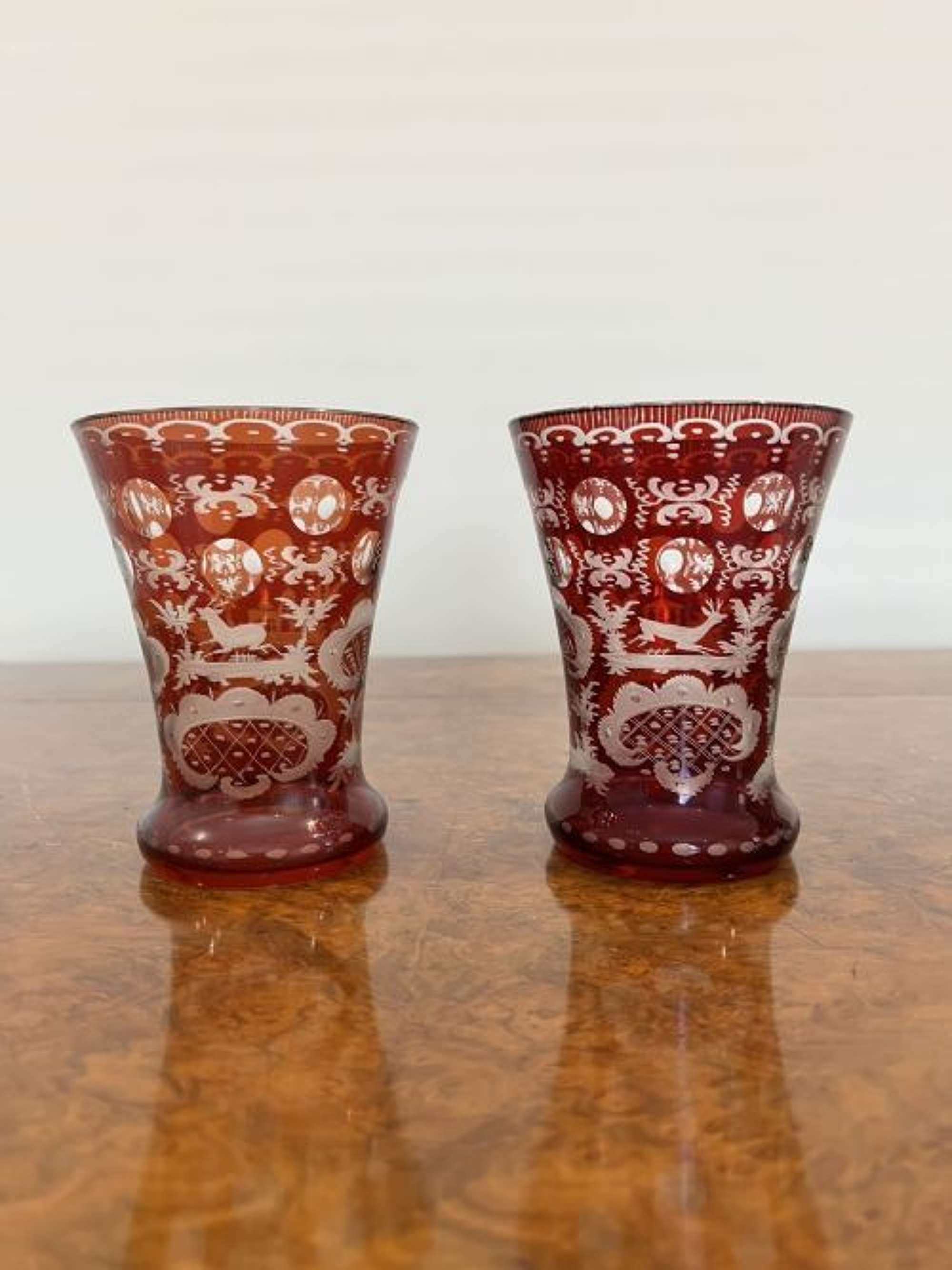 Wonderful Quality Pair Of Antique Victorian Beakers