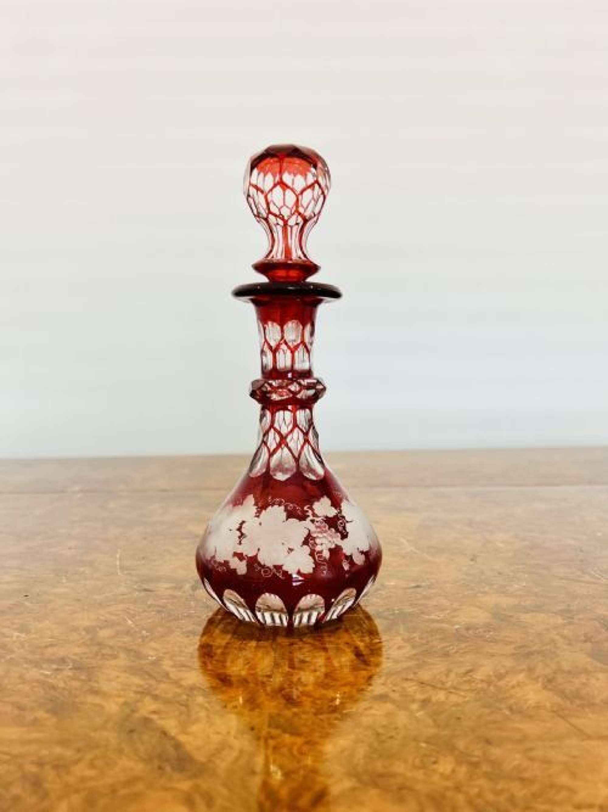 Quality Antique Victorian Glass Spirit Perfume Bottle And Stopper