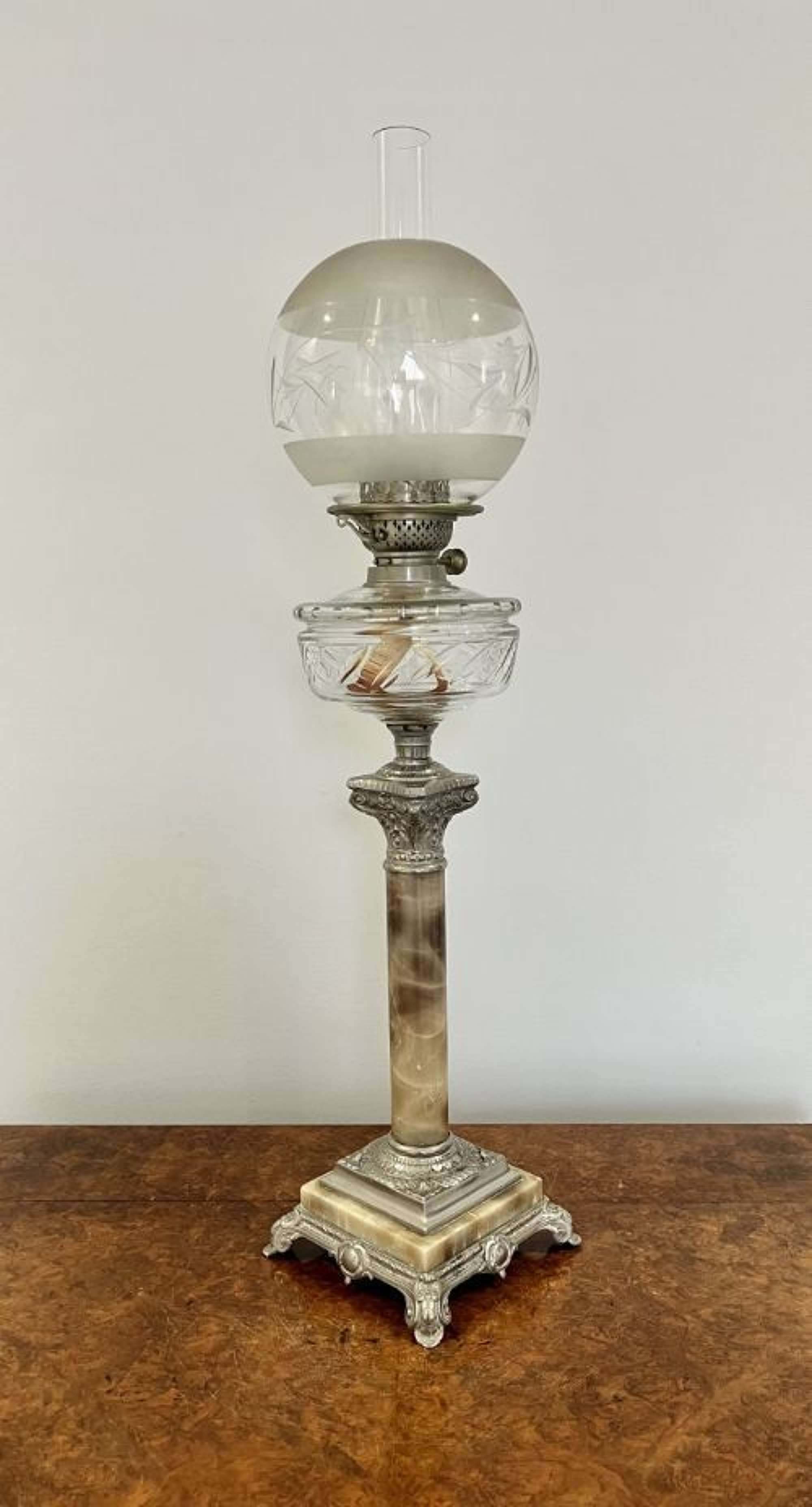 Antique Edwardian Quality Oil Lamp