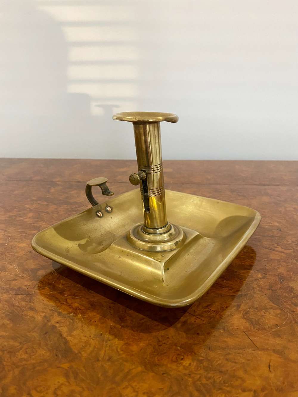 Antique George Iii Quality Brass Chamber Candlestick