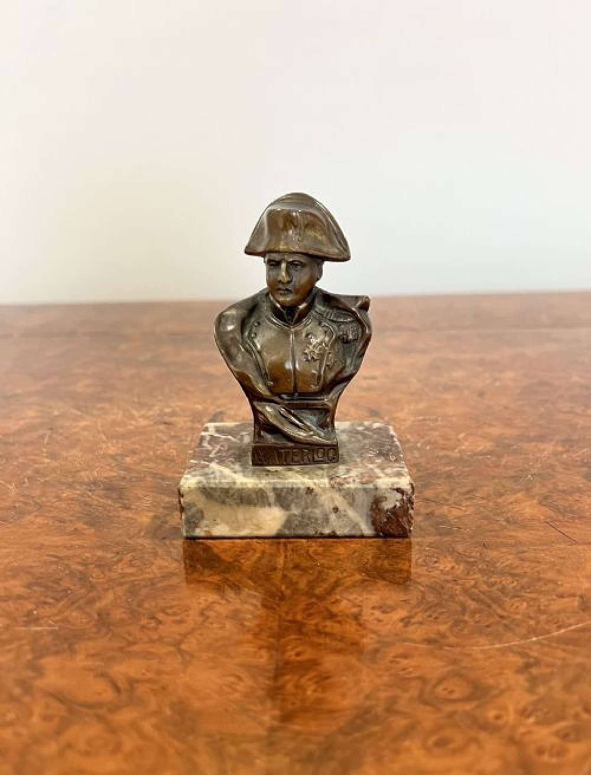 Antique Victorian Small Spelter Bust Of Napoleon