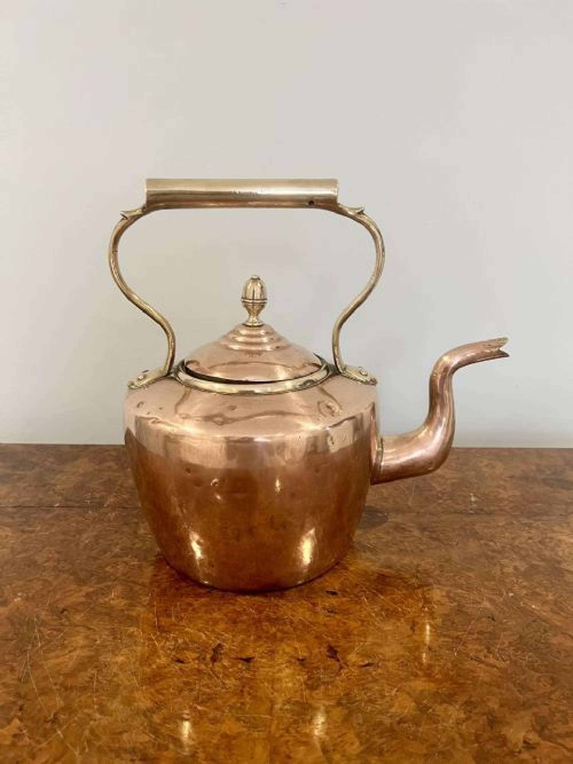 Large Antique George Iii Copper Kettle
