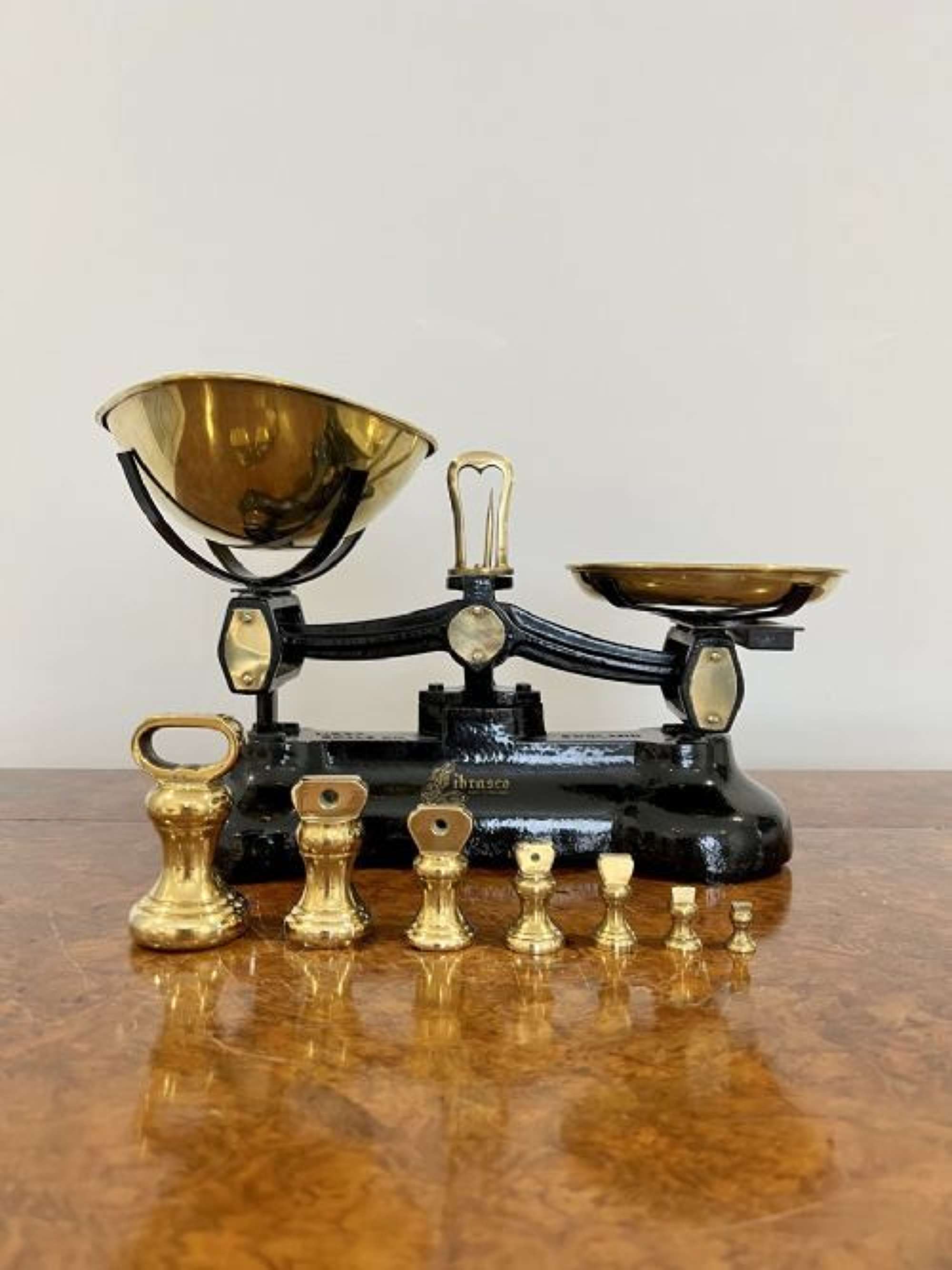 Set Of Brass And Iron Antique Kitchen Scales
