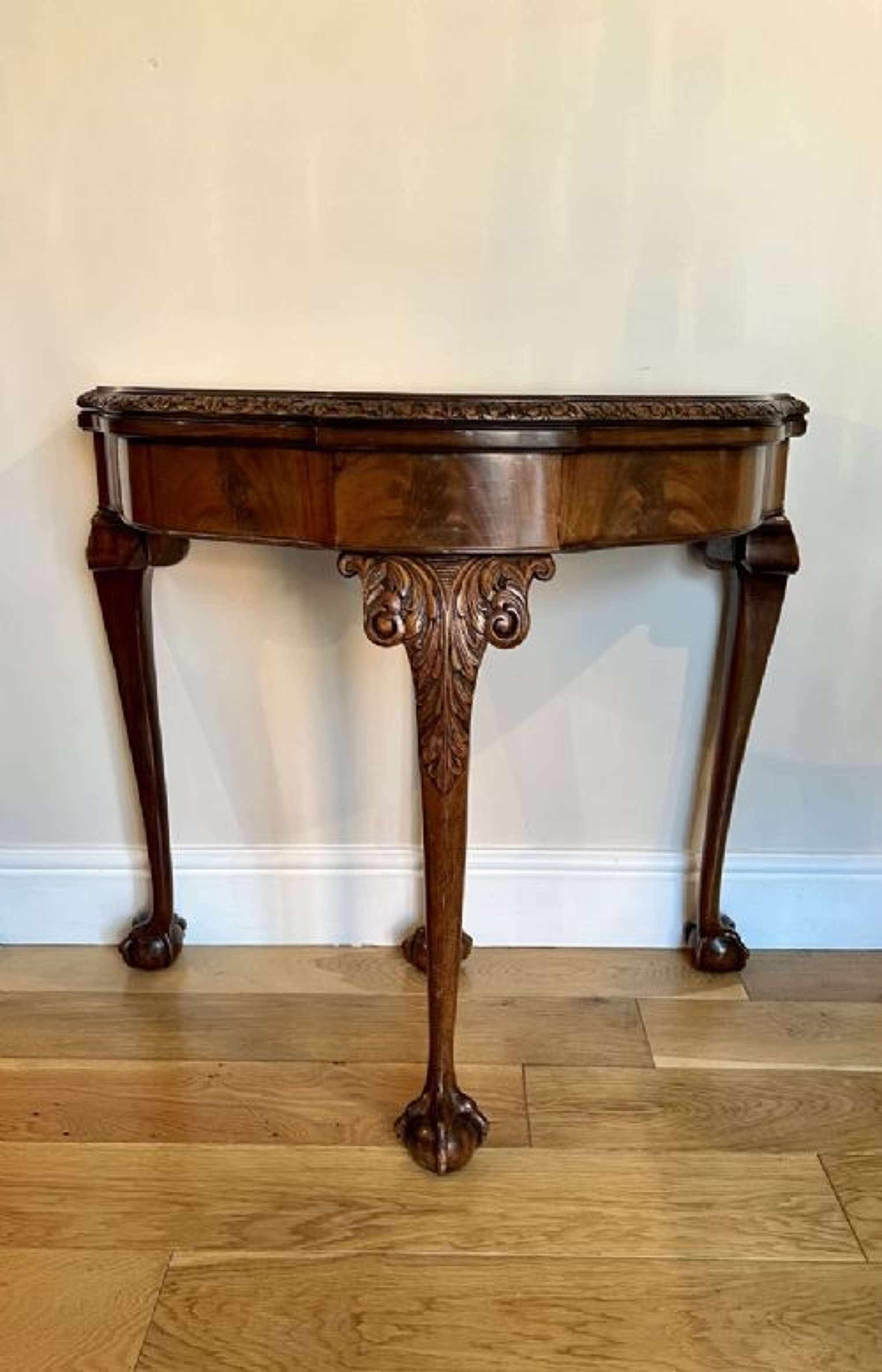 Antique Quality Figured Walnut Card Table (maple & Co)
