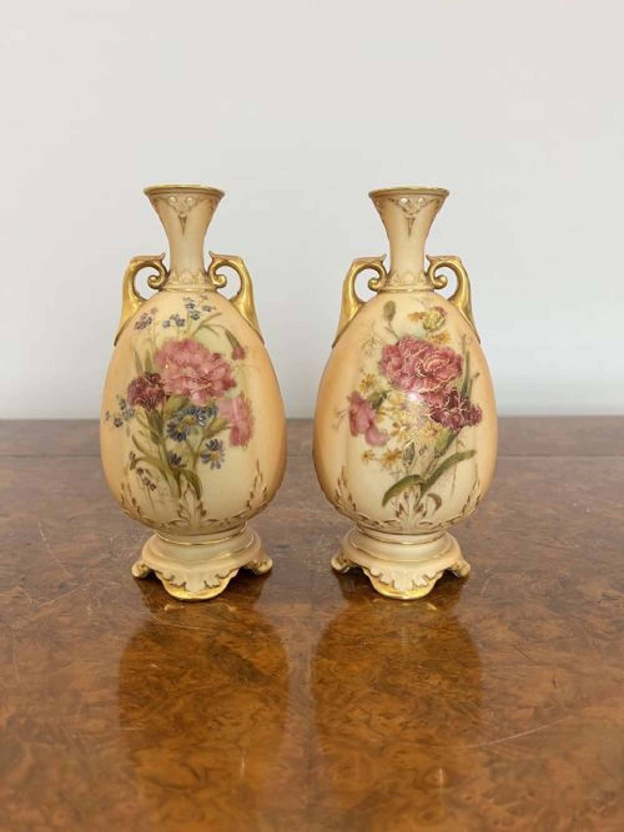 Pair Of Antique Royal Worcester Vases