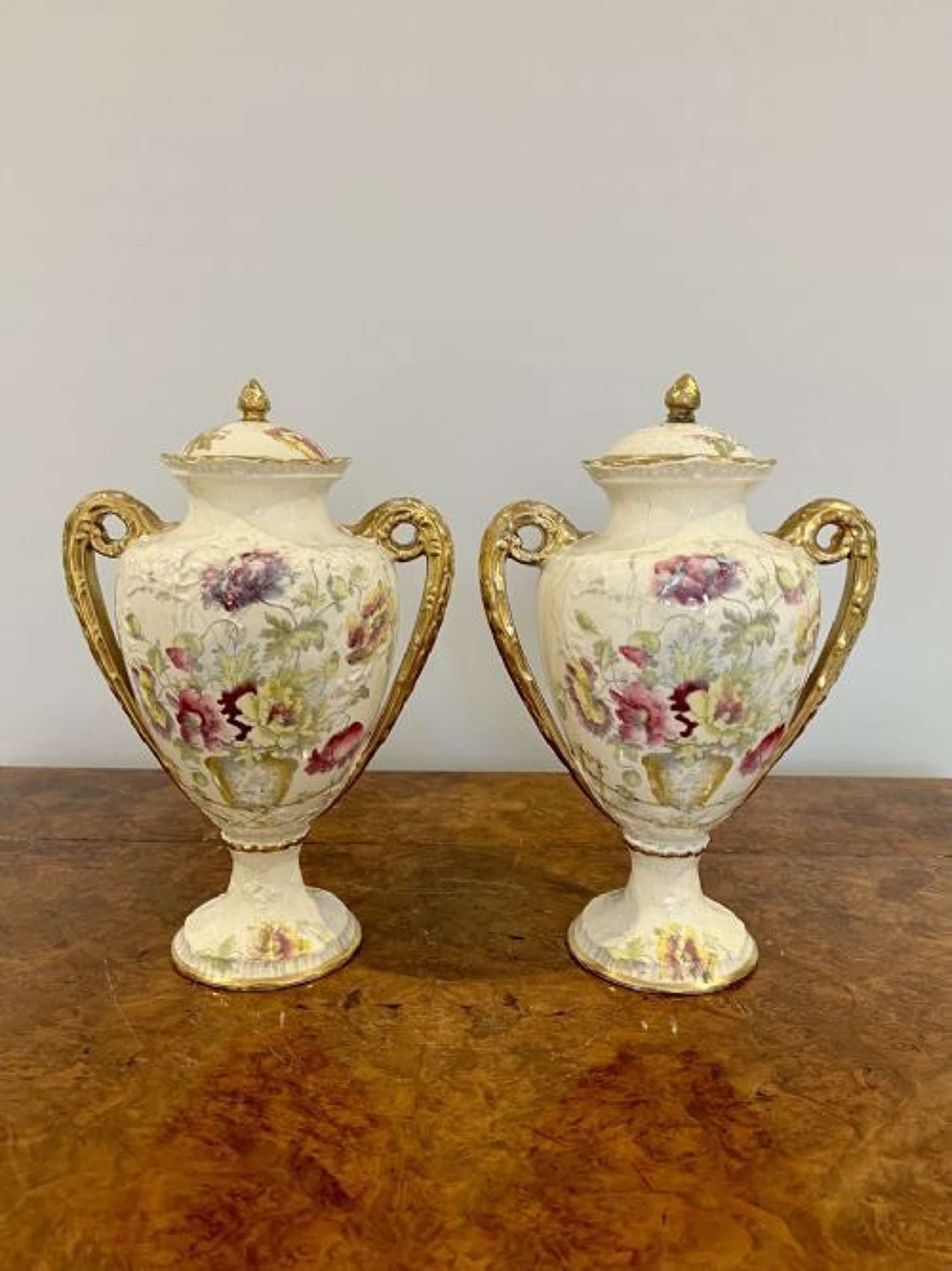 Pair Of Antique Victorian Vases