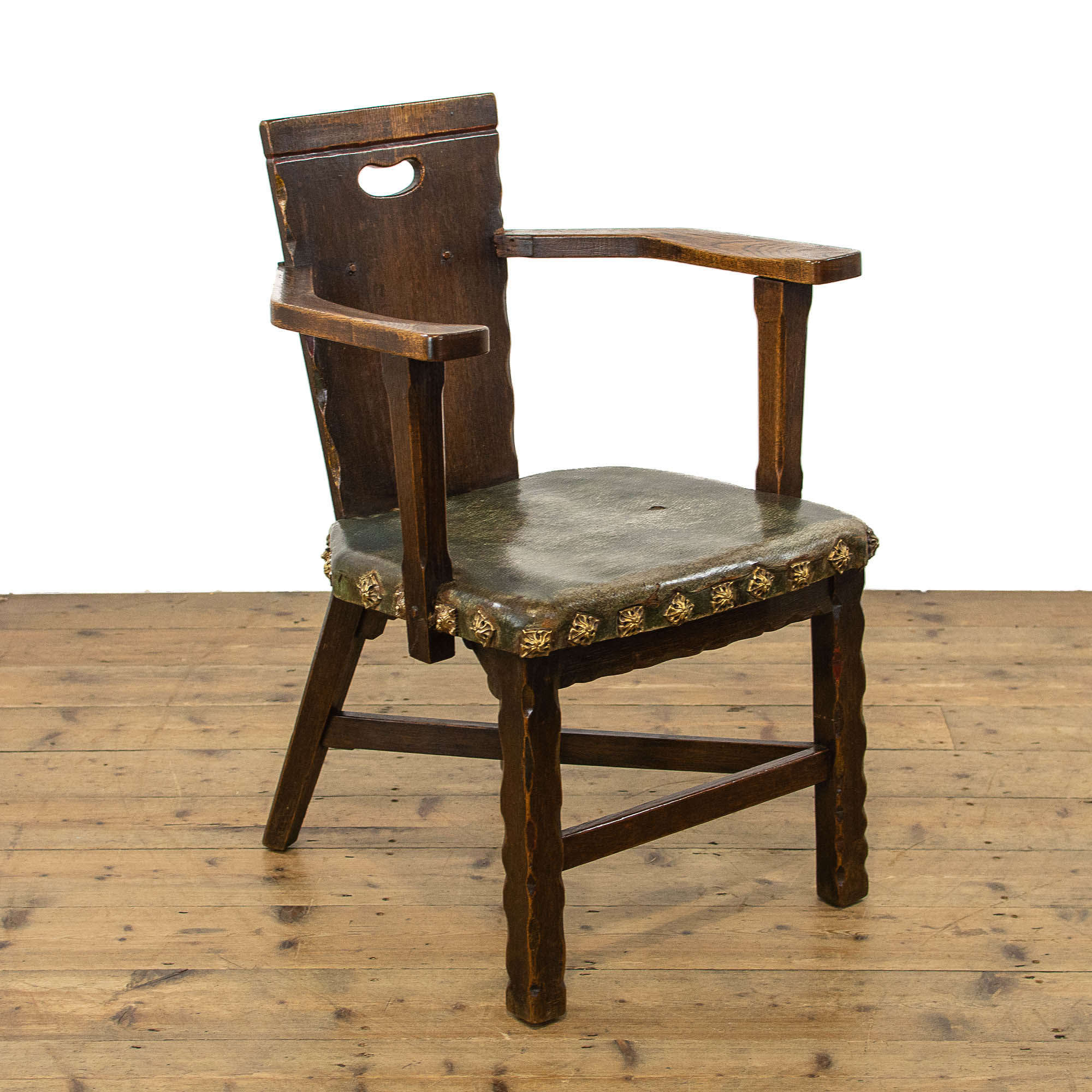 Antique Oak Arts And Crafts Armchair