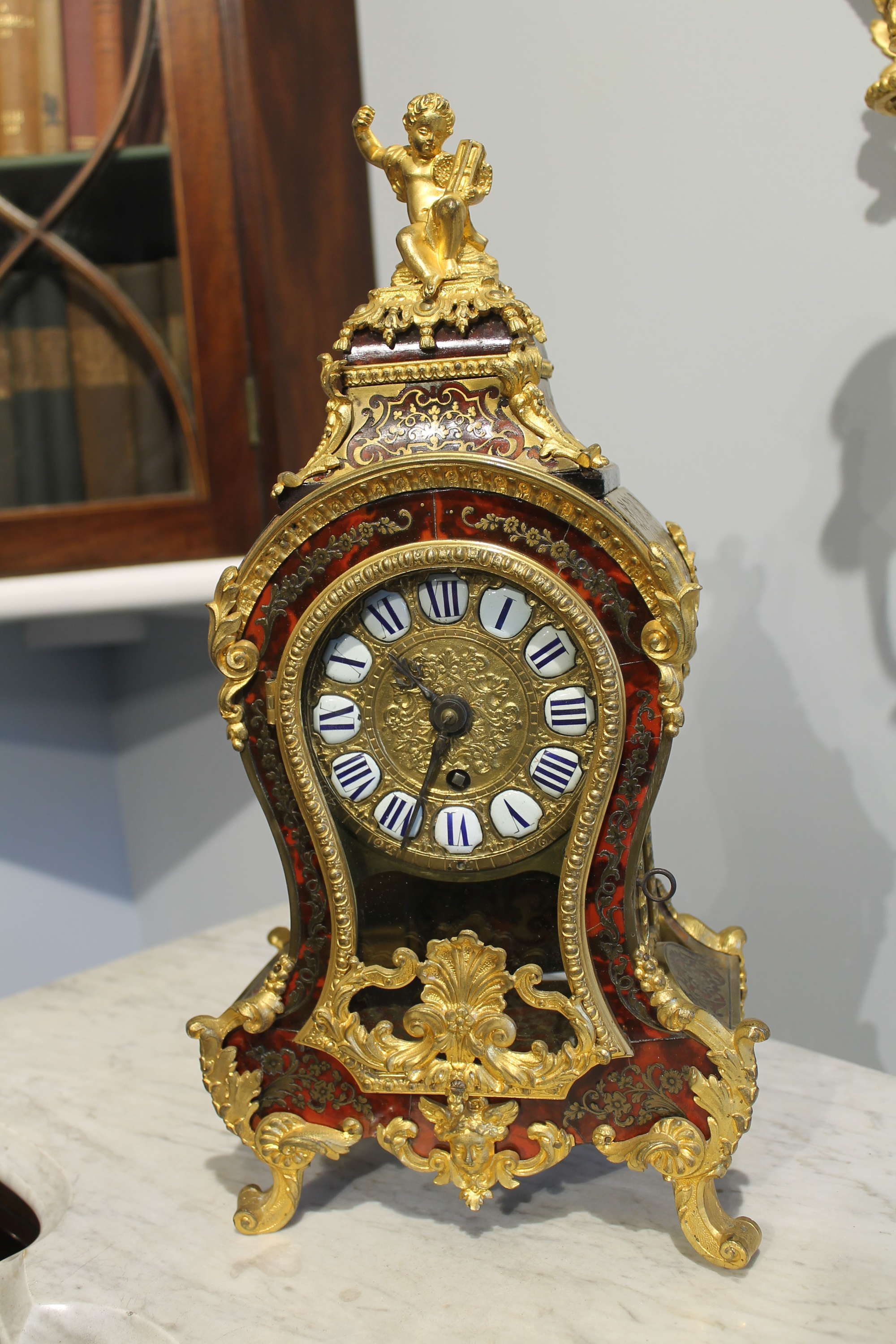 French Louis Xv Boulle Marquetry Antique Bracket Clock