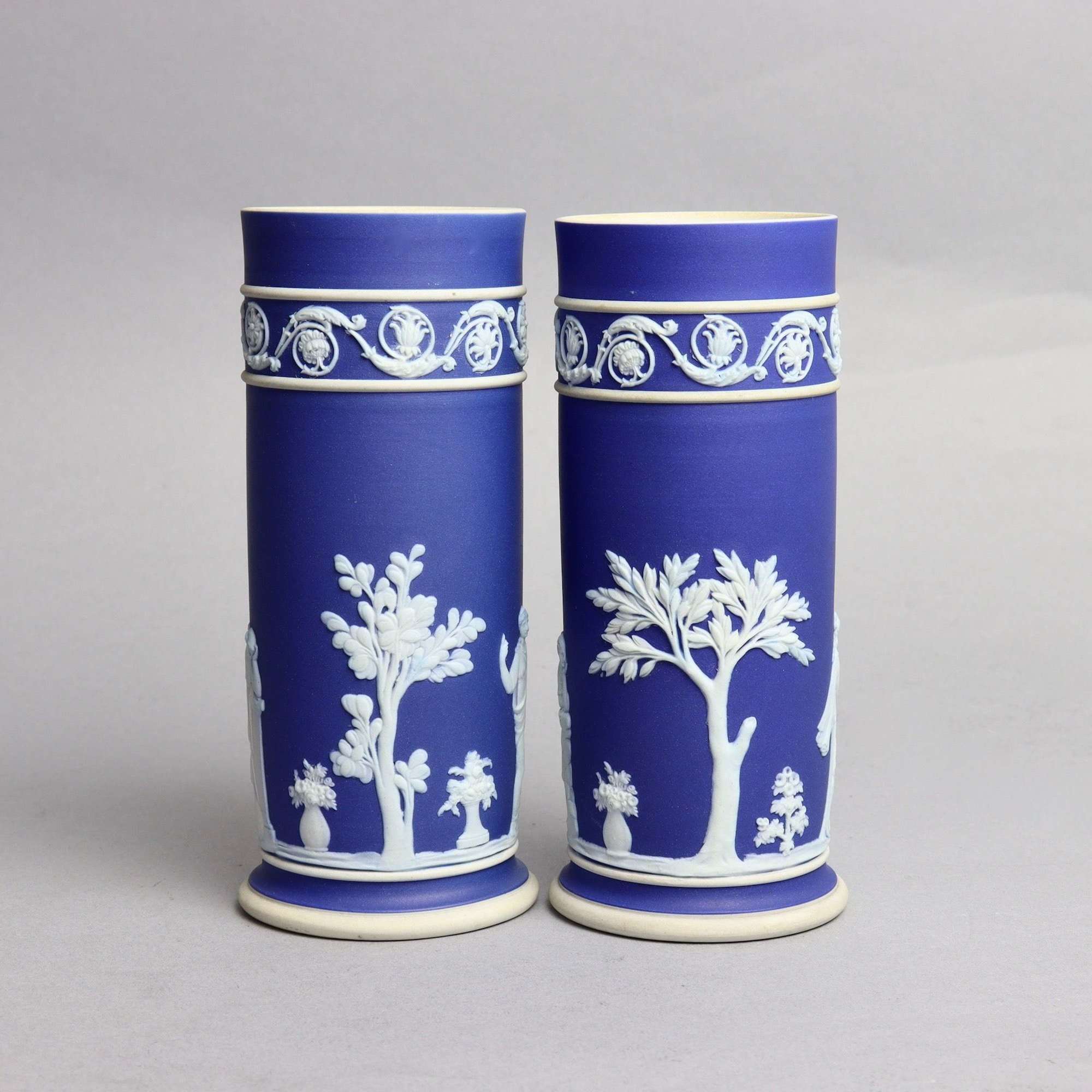 Wedgwood Blue Jasper Spill Vases