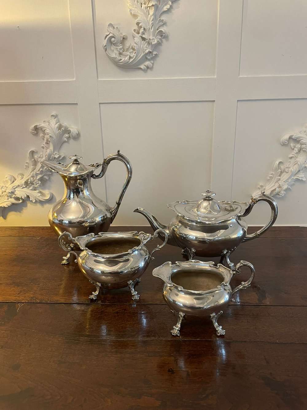 Antique Edwardian Quality Silver Plated 4 Piece Tea Set