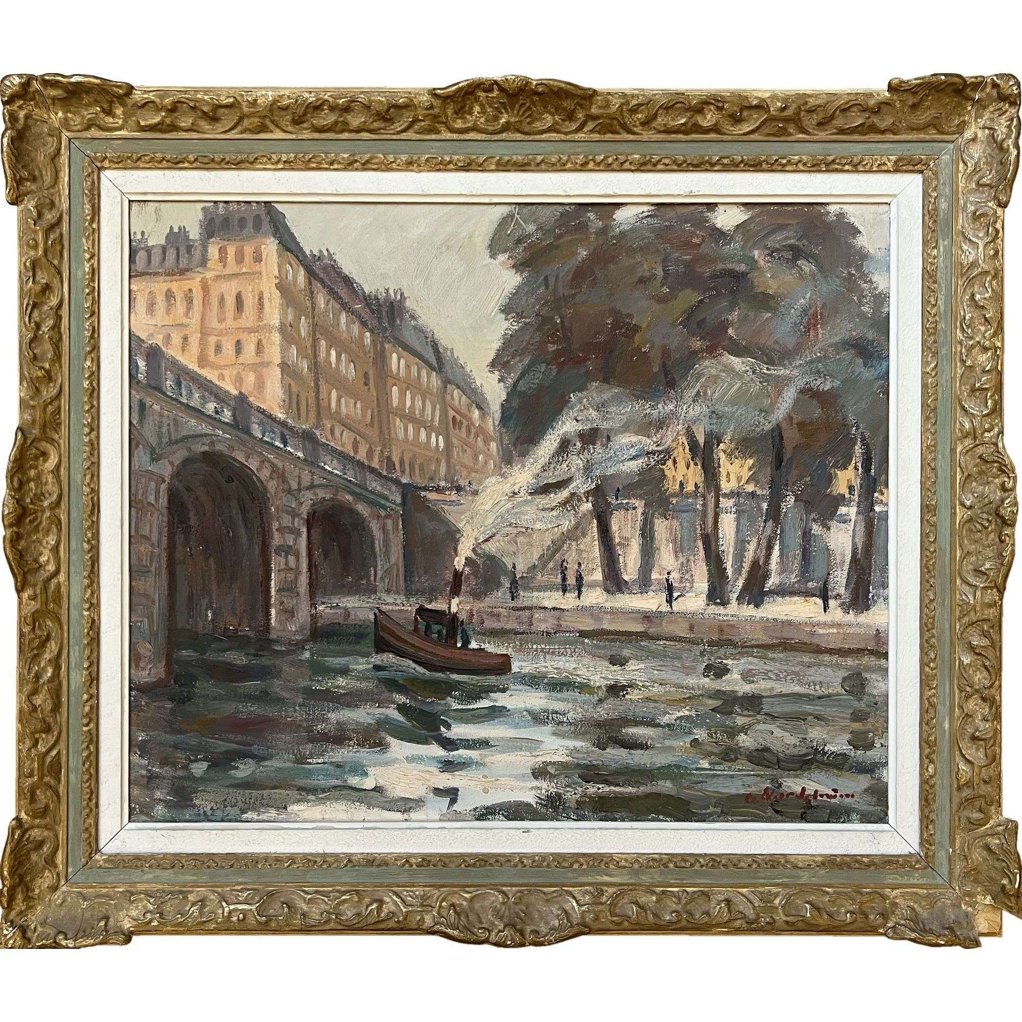 20th Century Swedish School 'a Boat In The Seine'