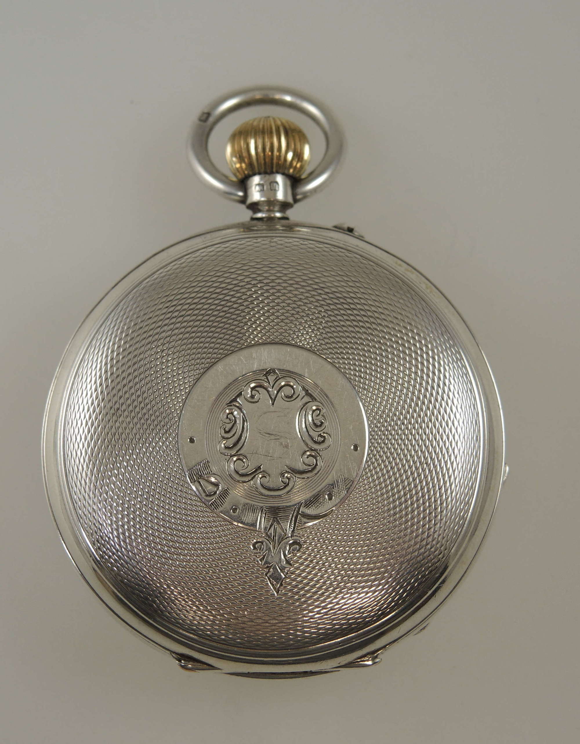 English silver ROTHERHAMS full hunter pocket watch c1911