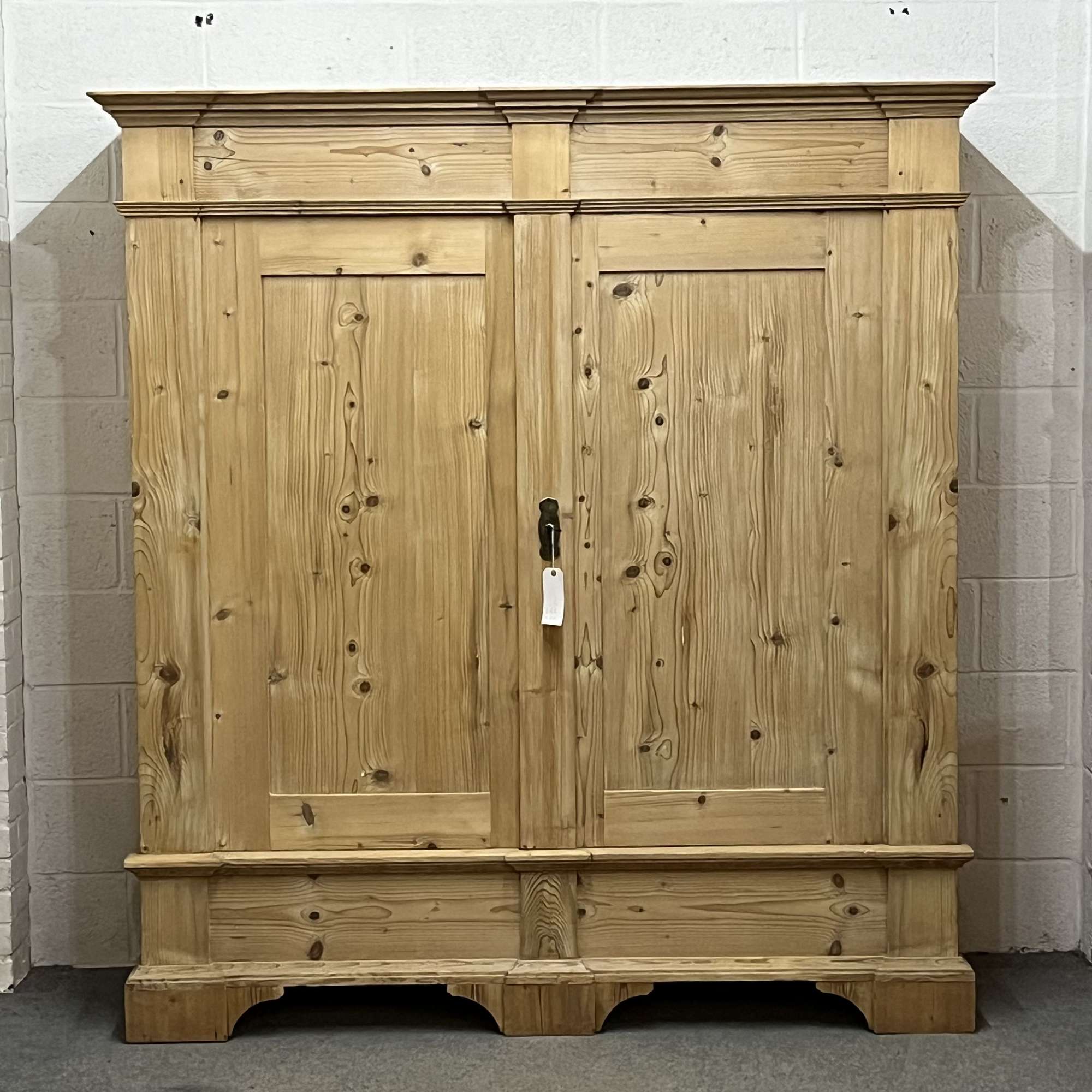 Very Large Old Pine Double Wardrobe