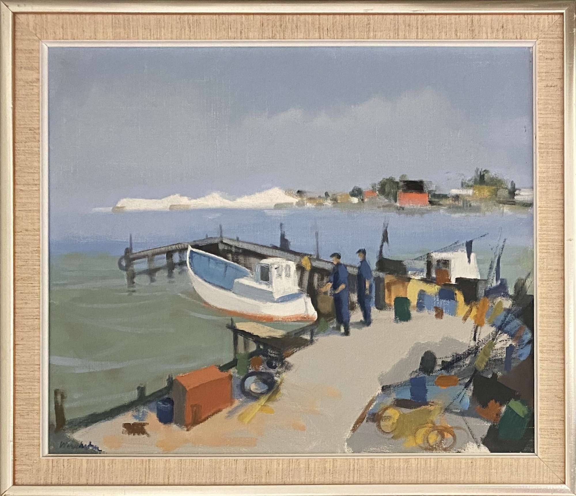March Auction 24 'two Fishermen At A Jetty'
