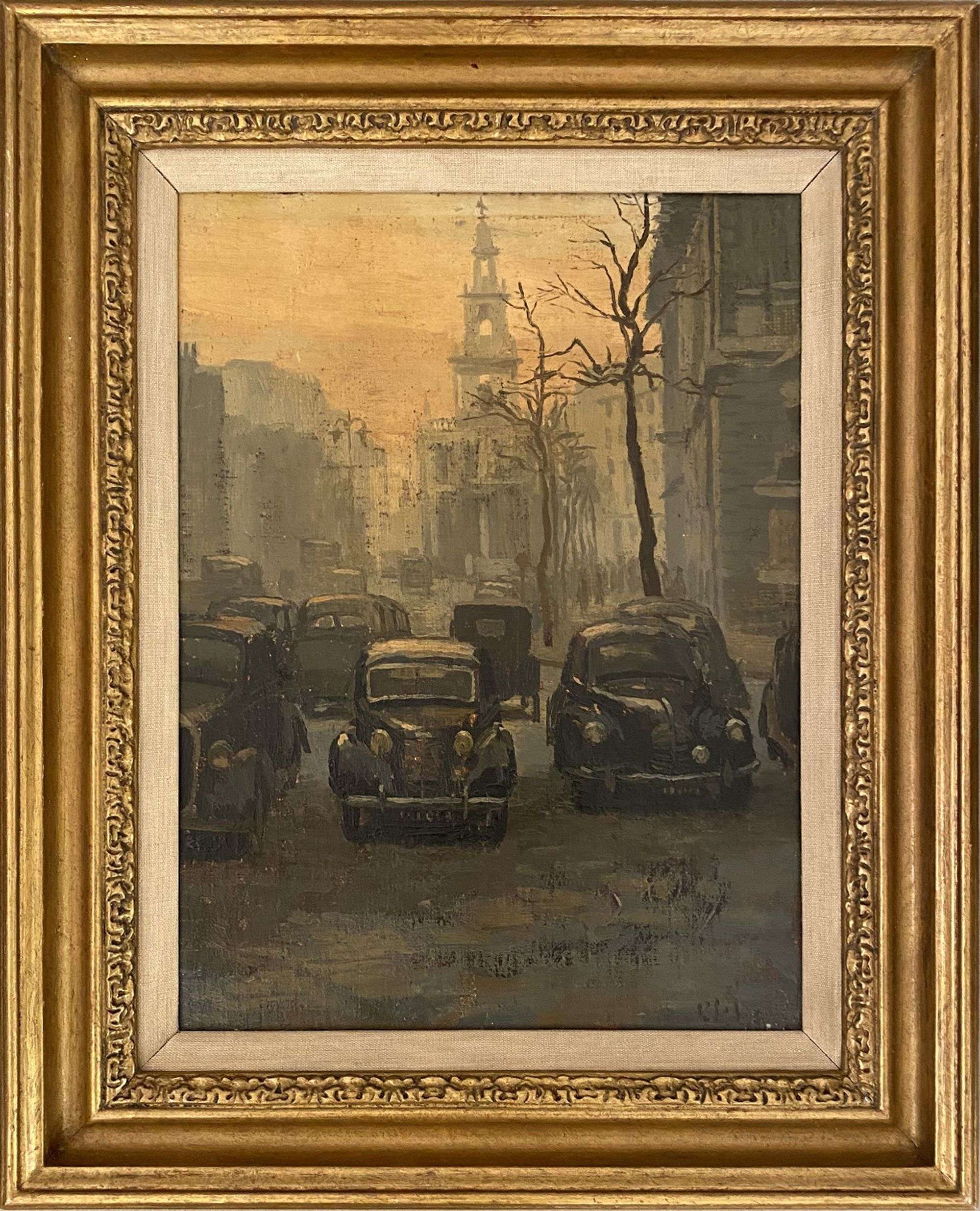 Philip Le Bas (b.1925) ‘cars Nr St Clement Danes’