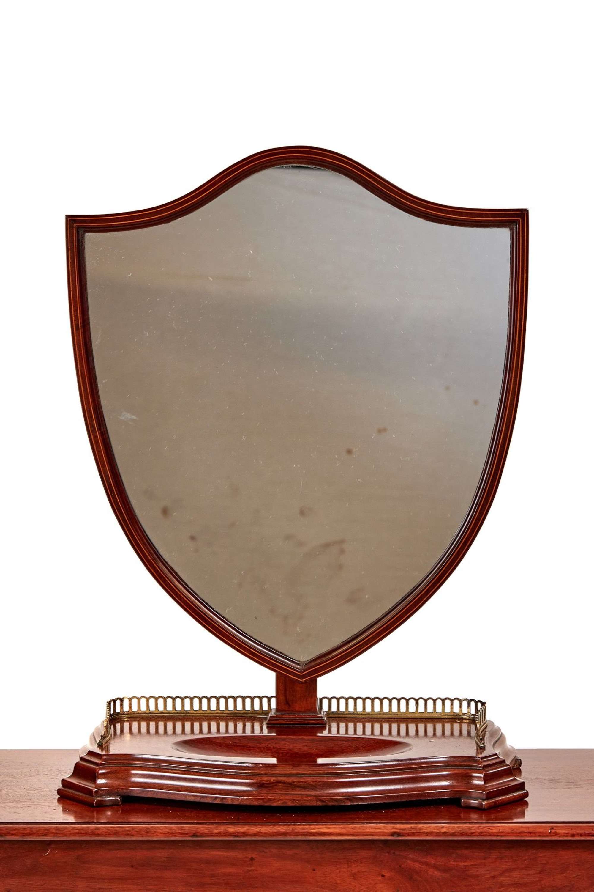 Edwardian Mahogany Inlaid Dressing Antique Mirror