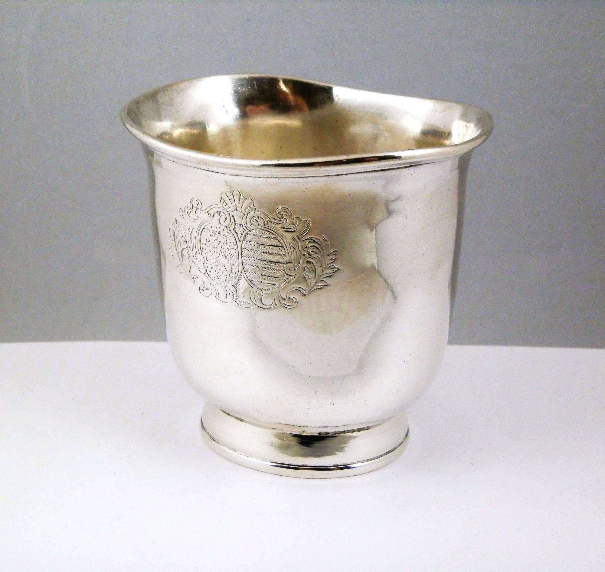 A George I silver eye bath cup, London 1723