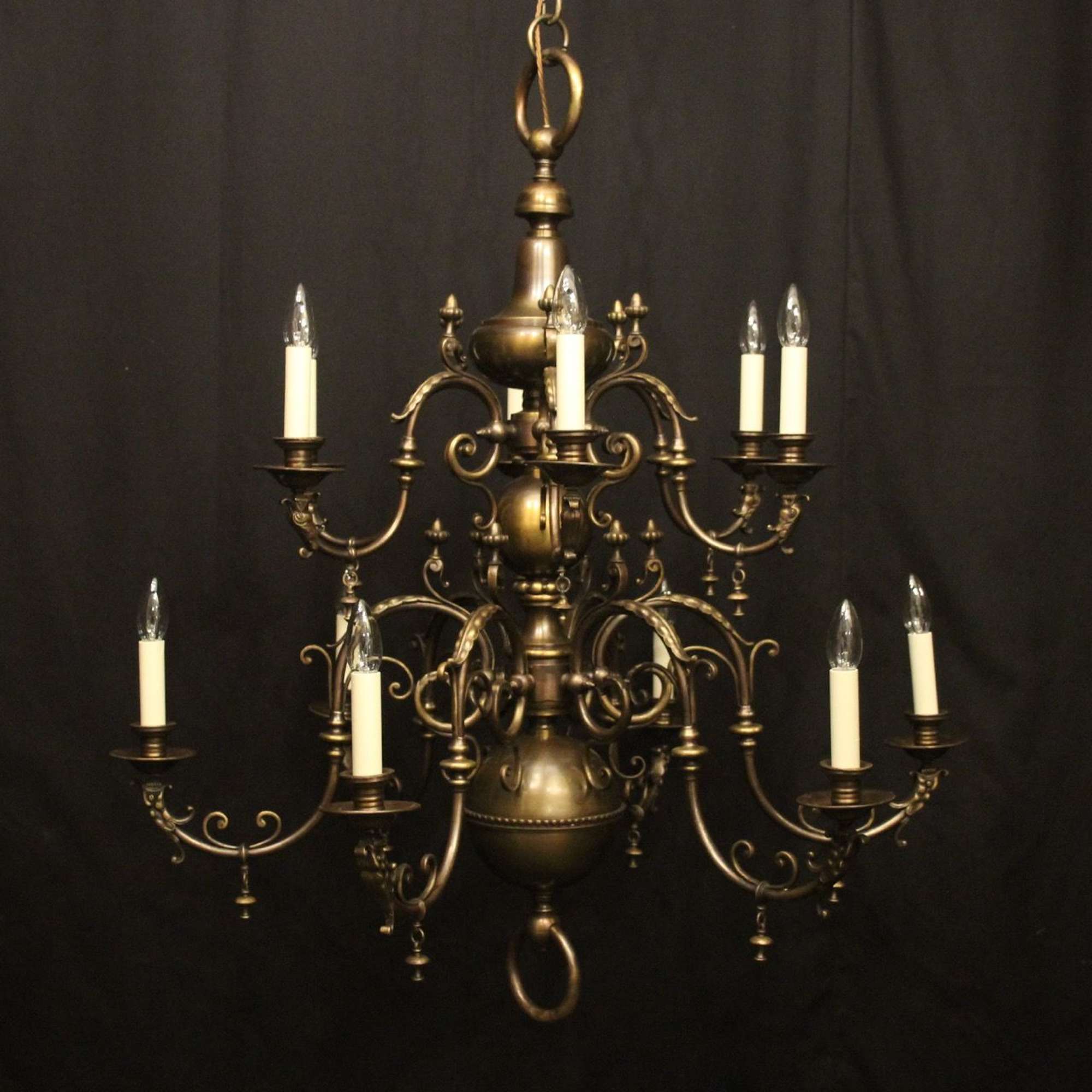 Flemish Tiered 12 Light Antique Chandelier