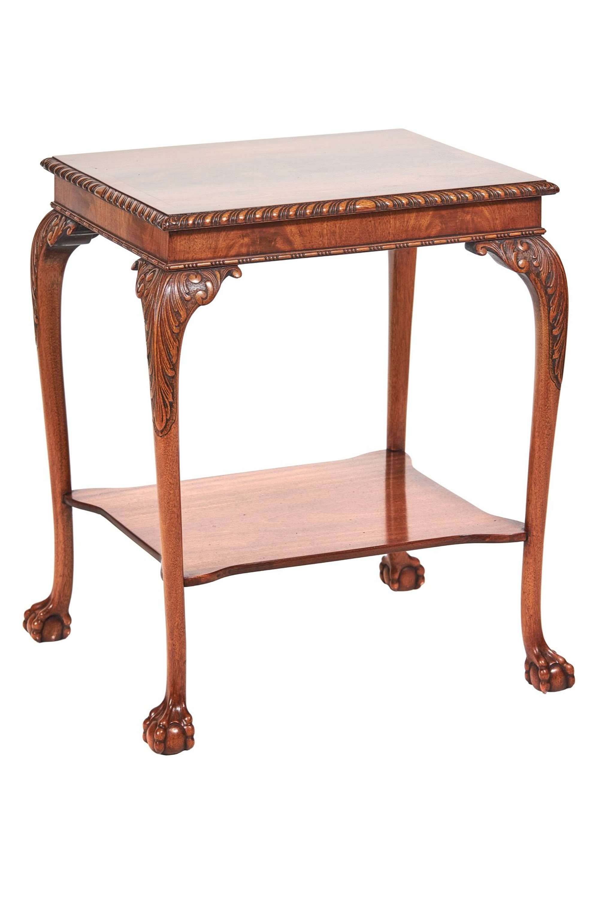 Fine Walnut Carved 2 tier table circa 1930s