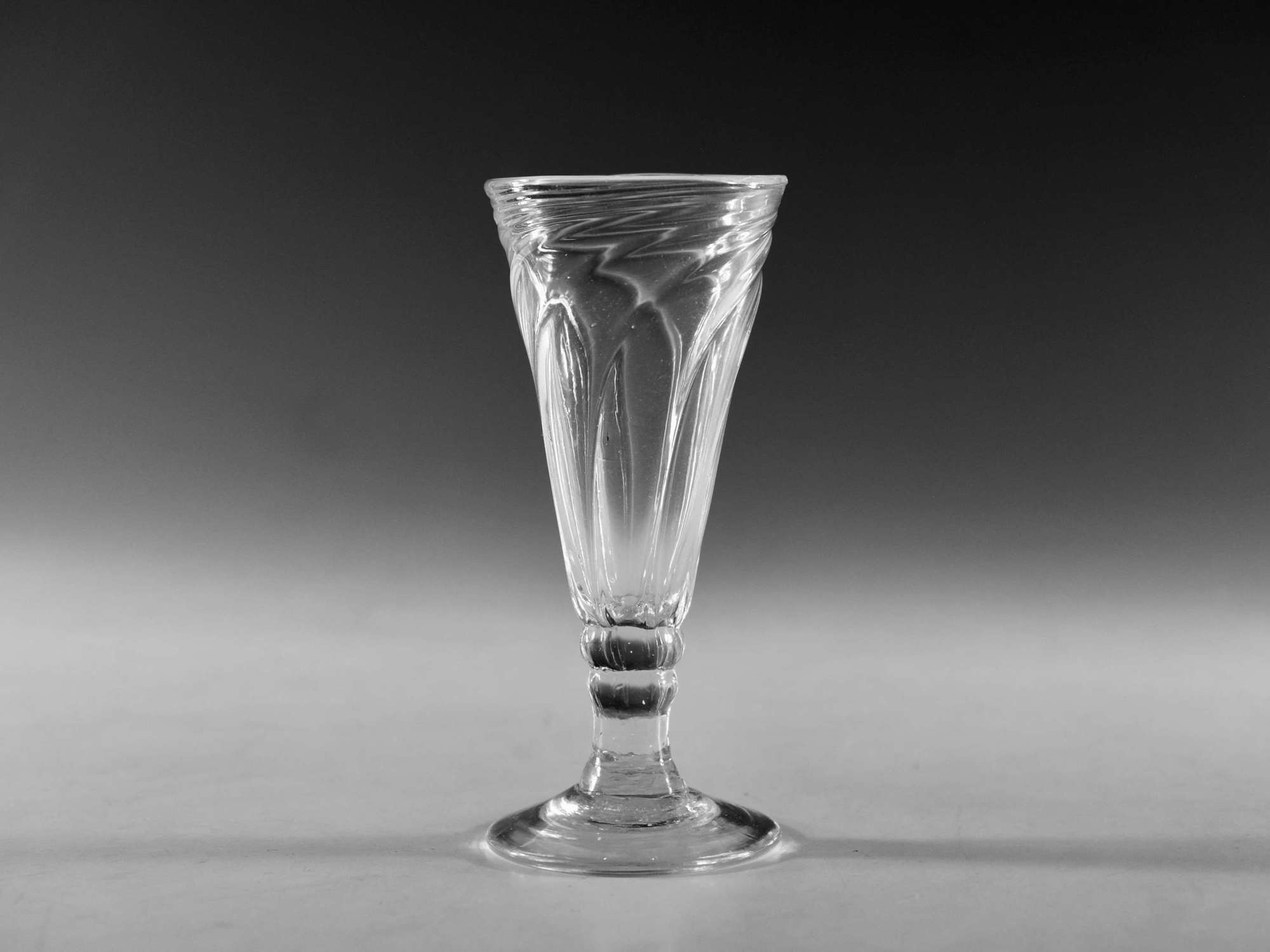 Antique glass - wrythen ale glass English c1800