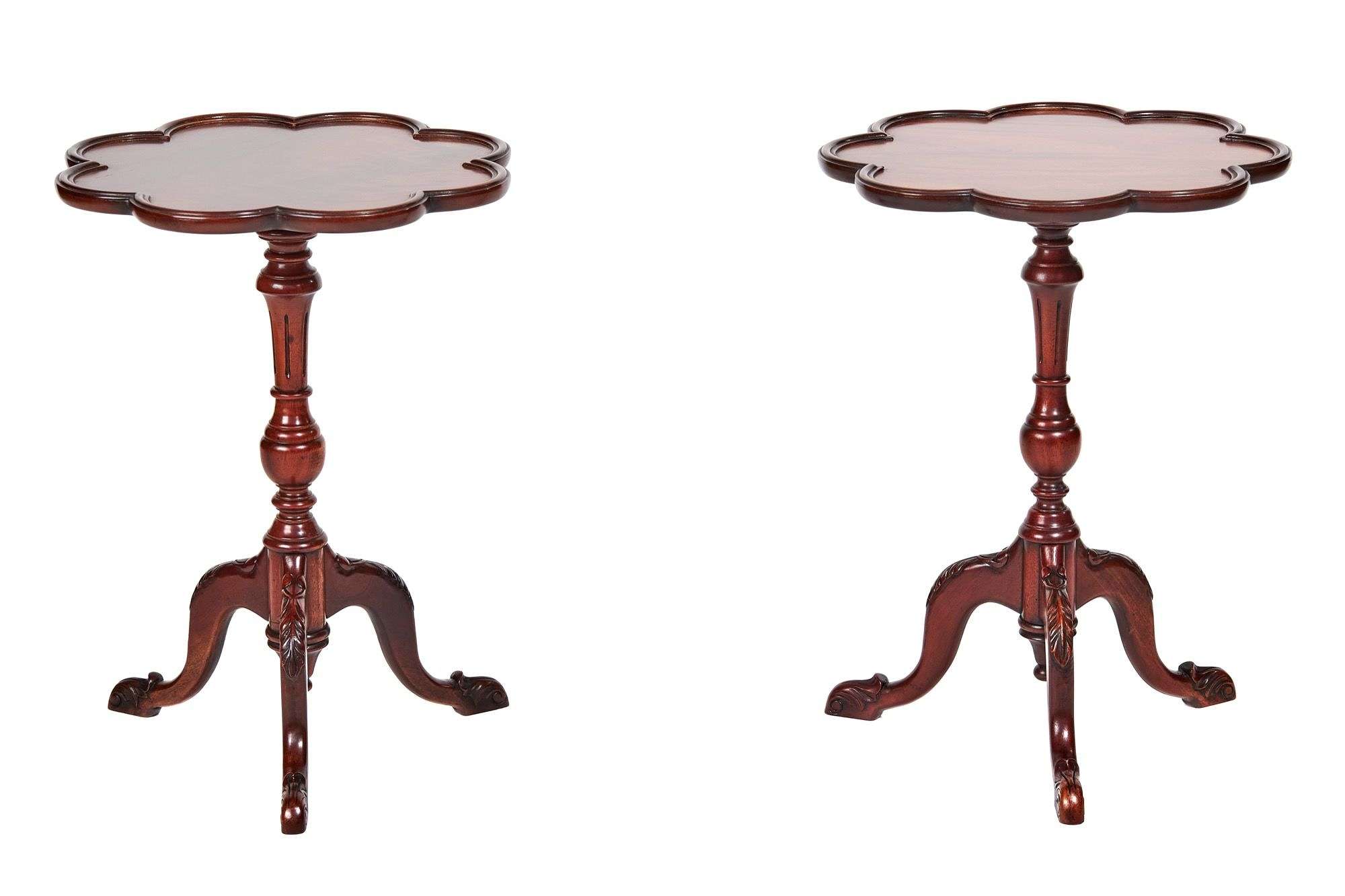 Pair Georgian style Mahogany lamp / wine tables circa 1930s
