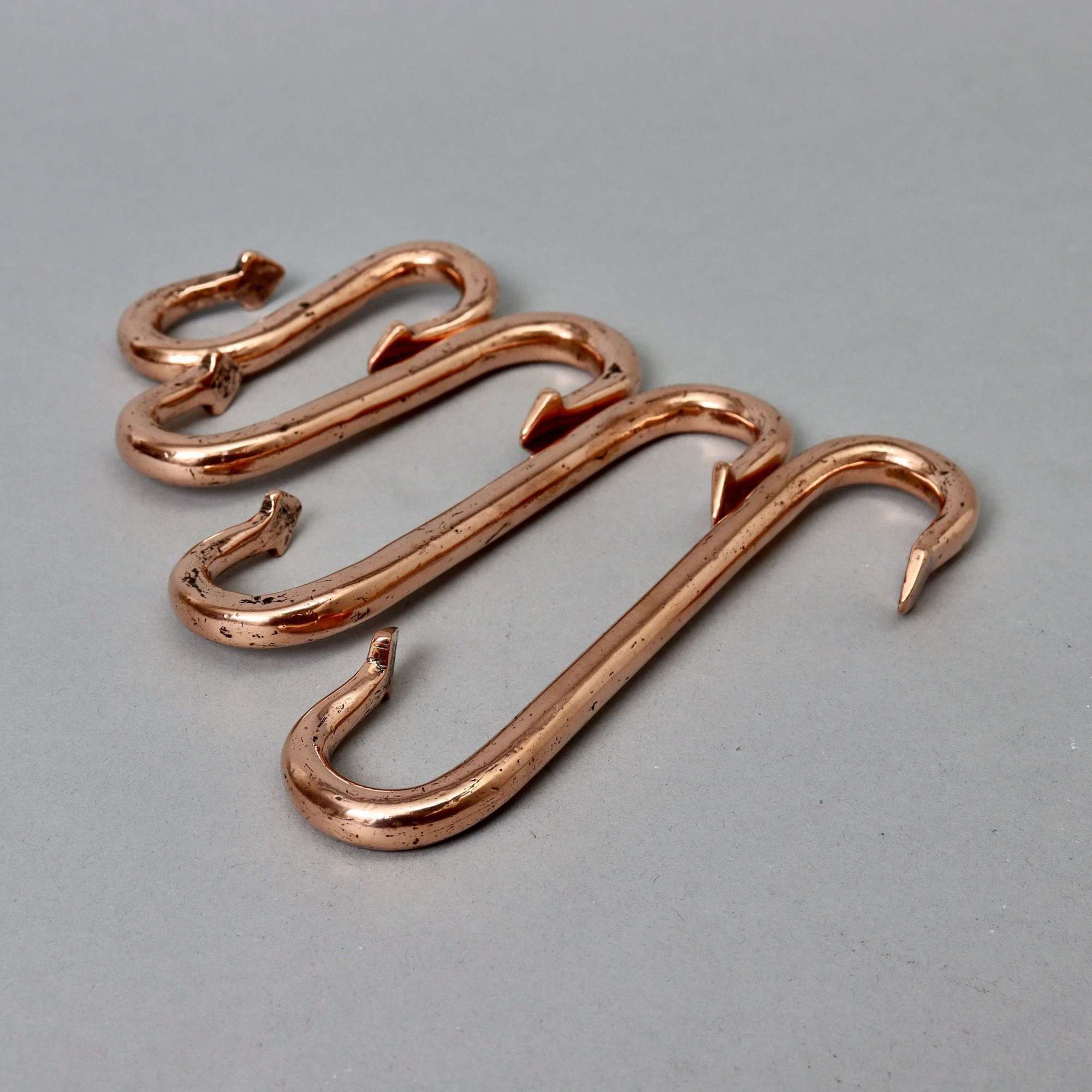 Set of 4 Copper S Hooks