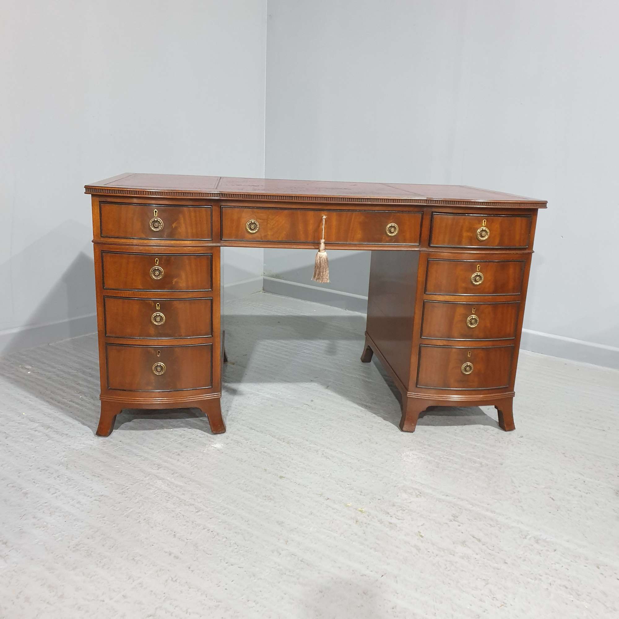Mahogany Pedestal Desk by Maple and Co