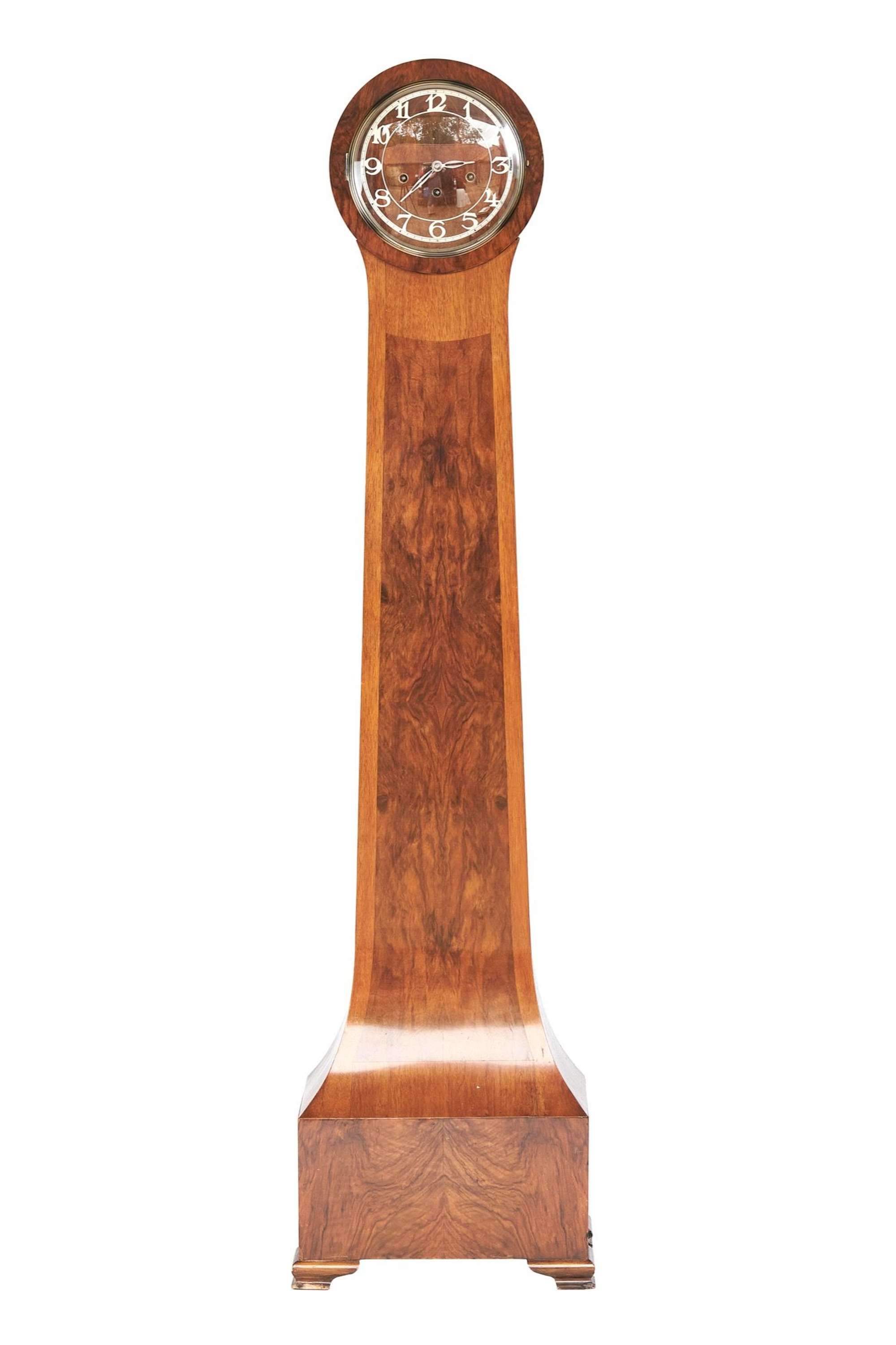 Fine Art Deco Walnut Westminster chimes Grandmother clock