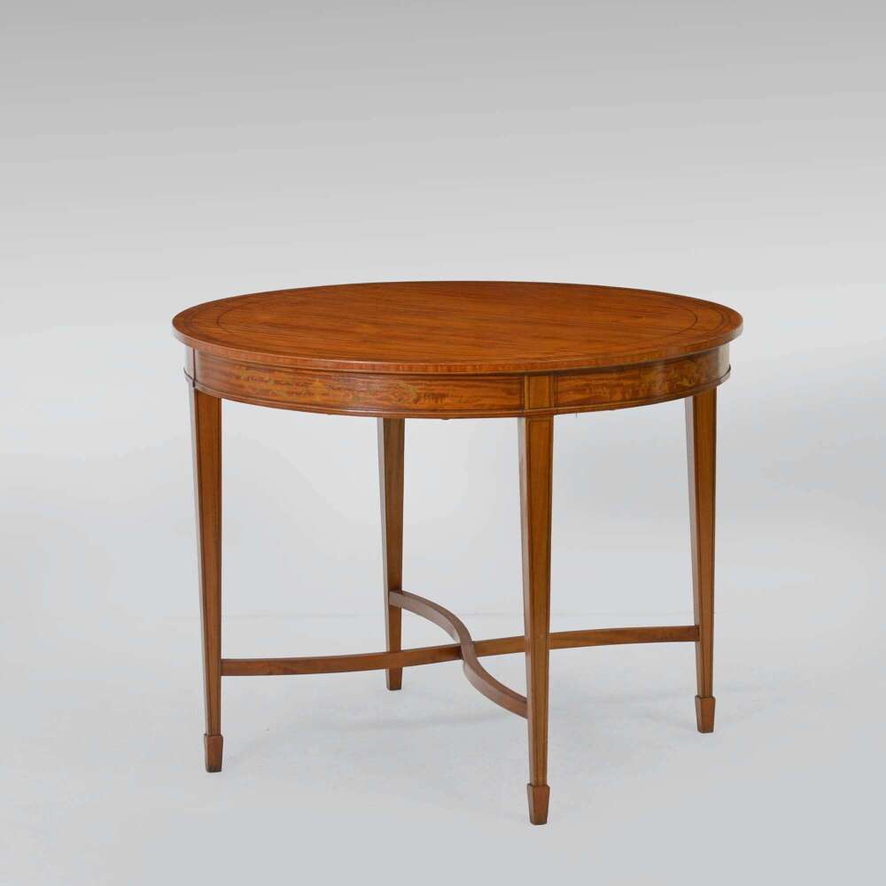 Sheraton revival satinwood centre table