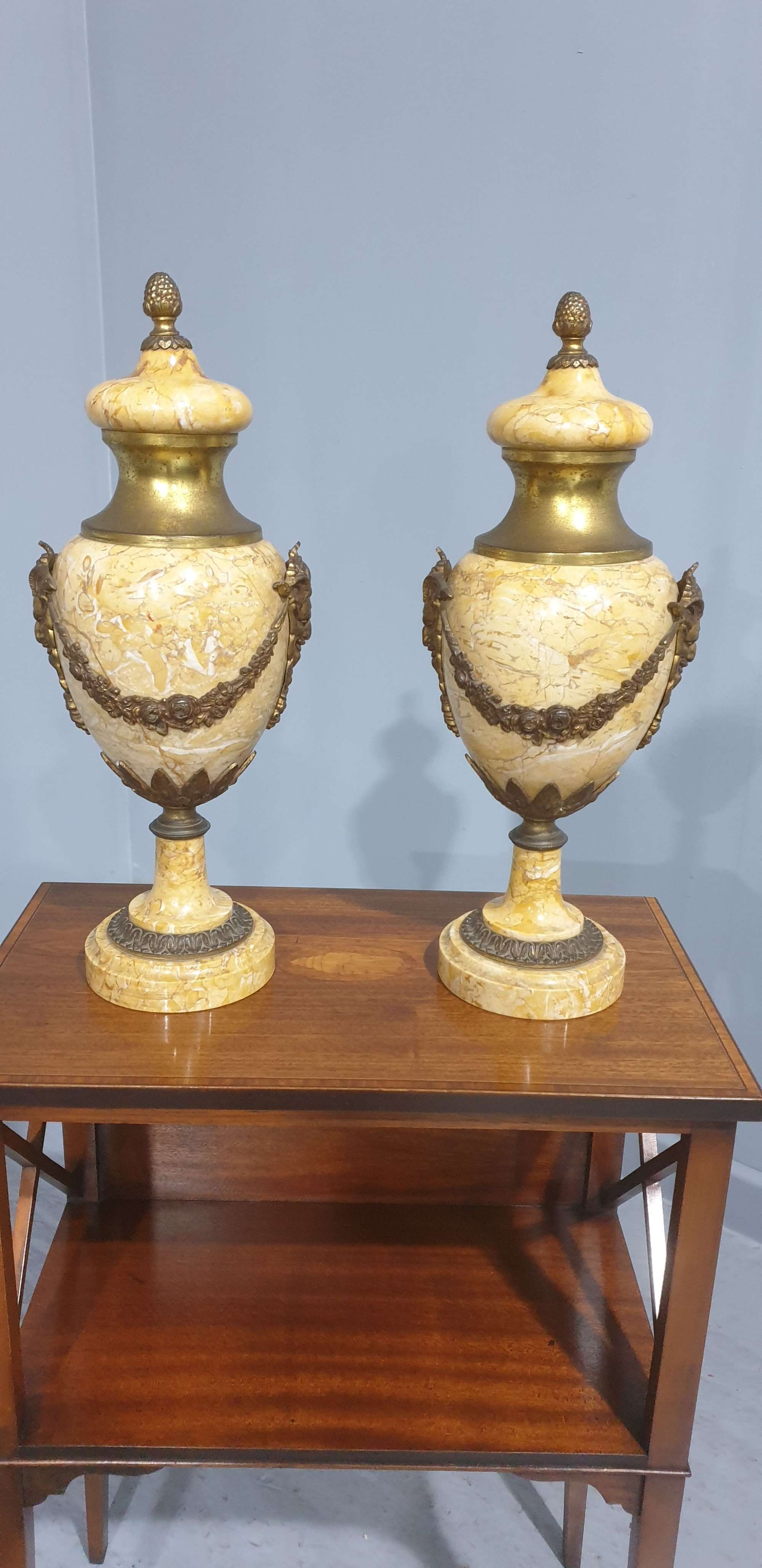 Excellent Pair French Marble Cassolettes