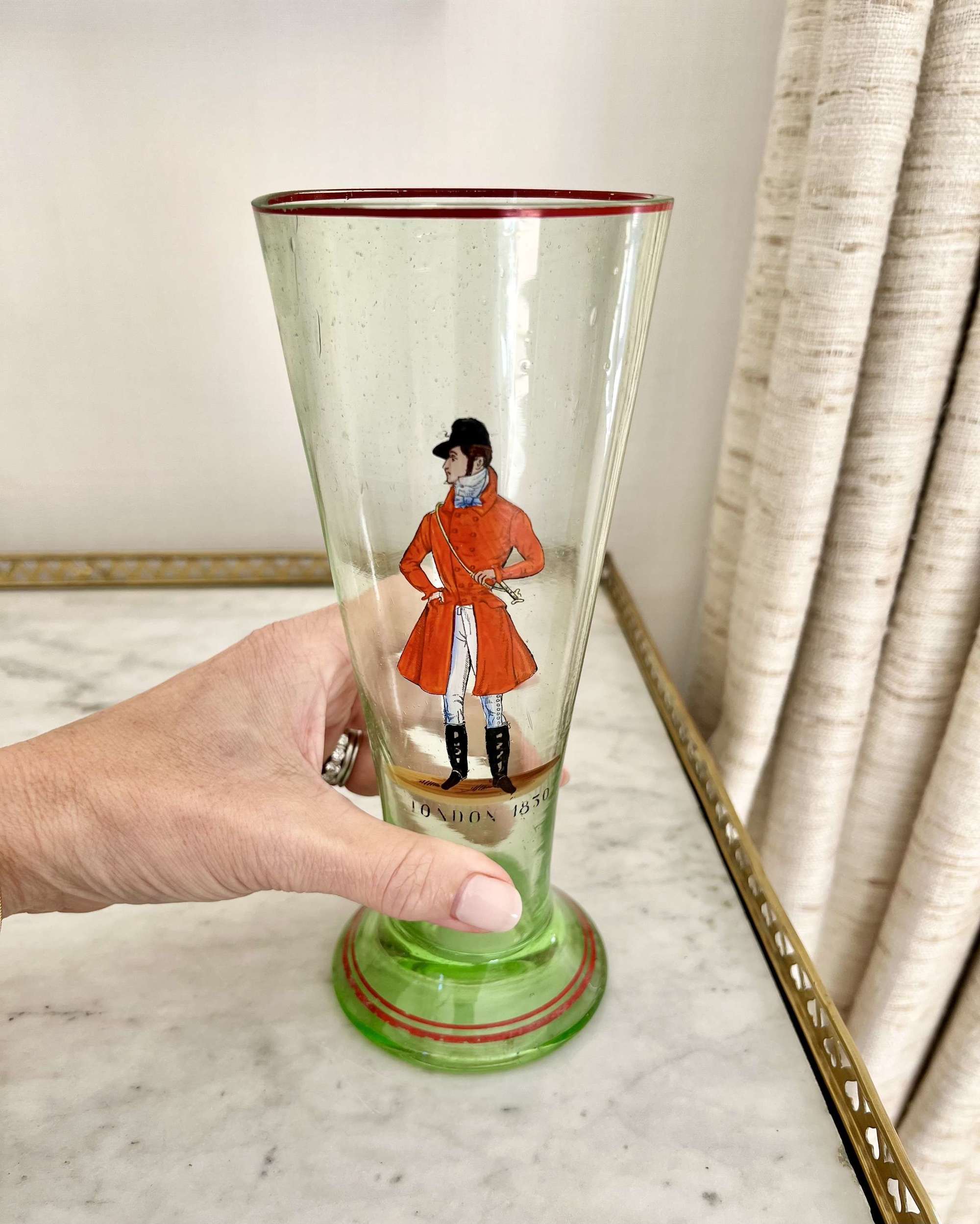 Georgian Hand Blown Huntsman 1 Pint Ale Glass