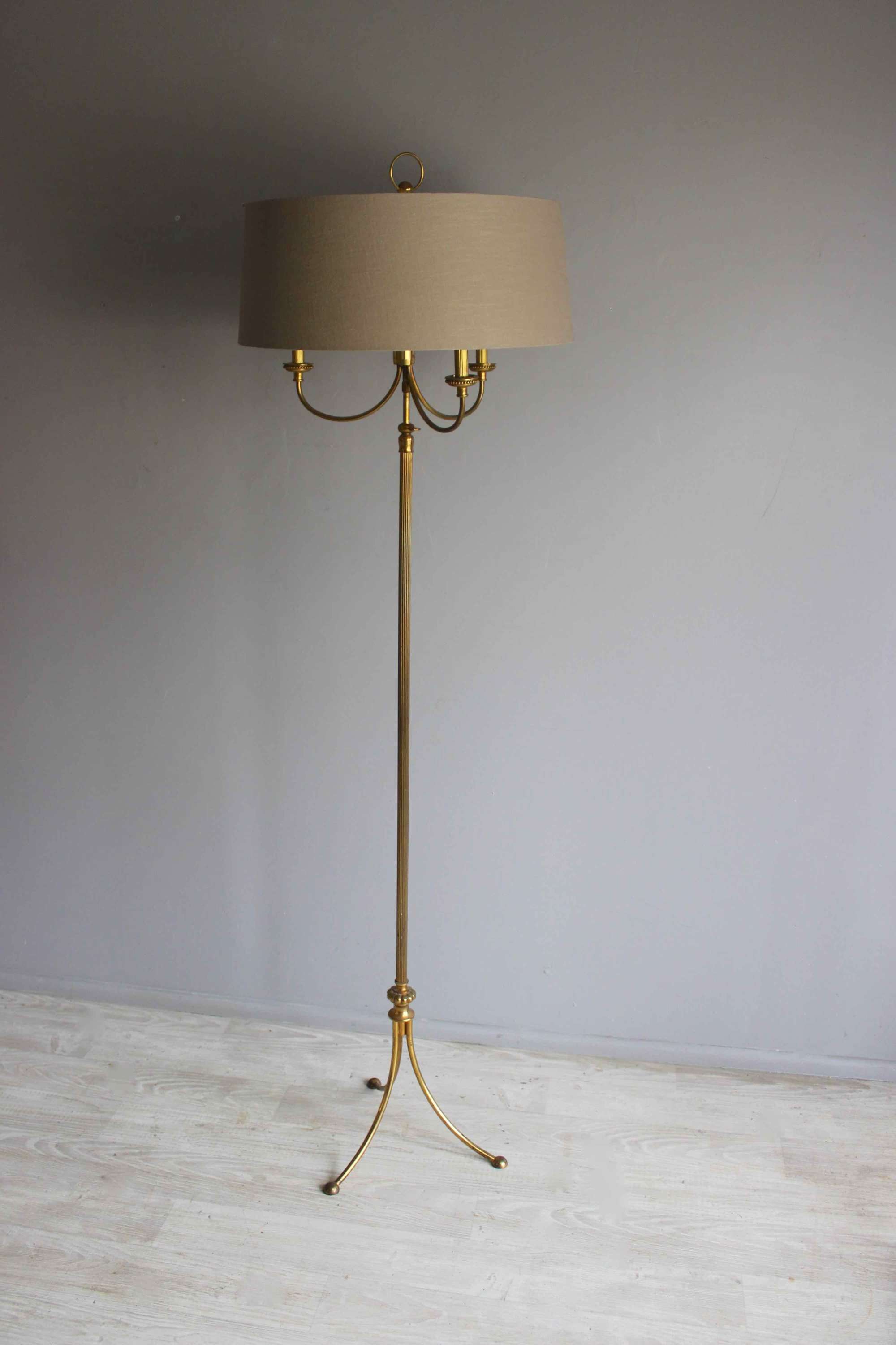 Adjustable height 3 branch  French floor lamp