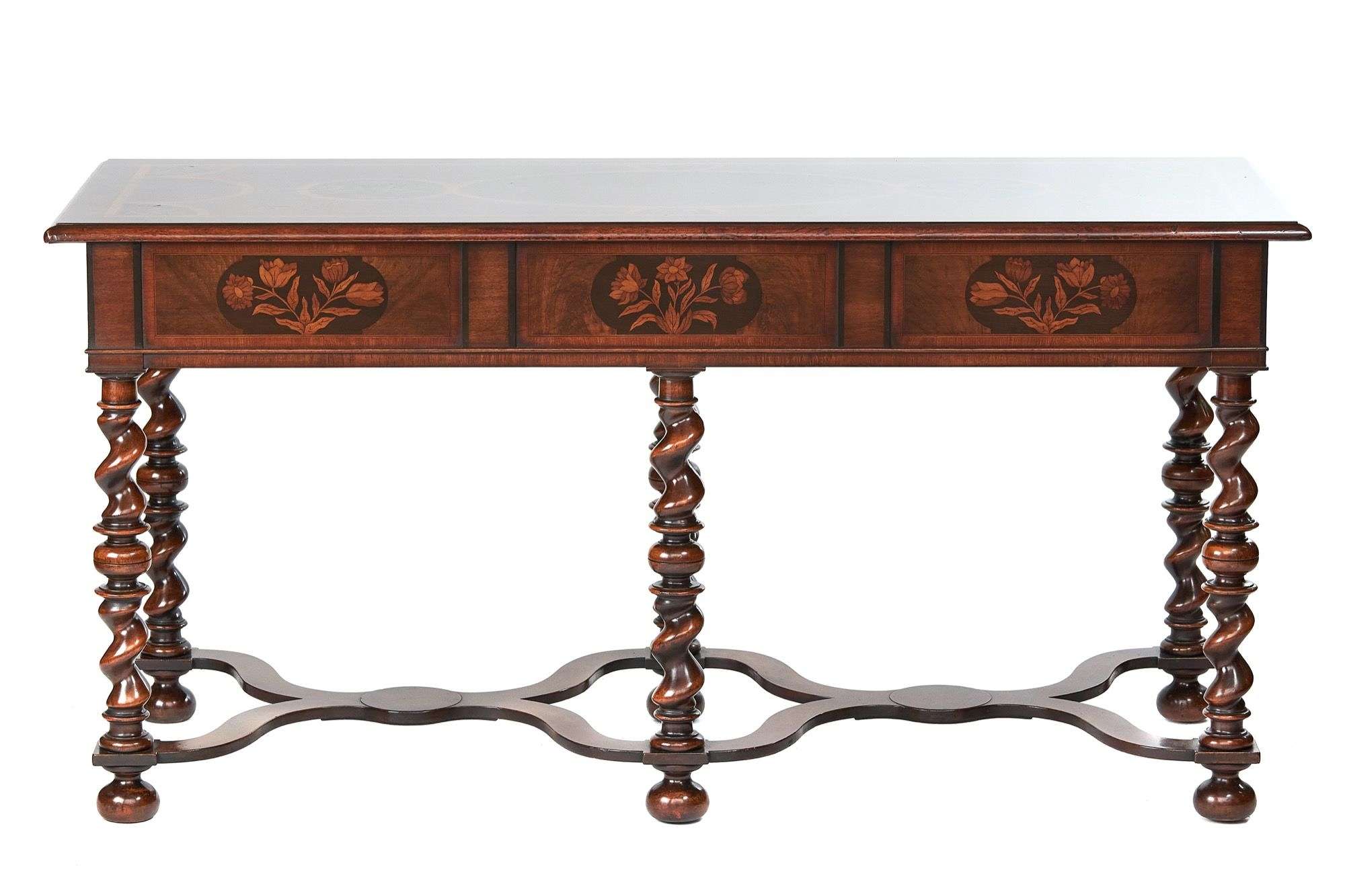 Fine William & Mary Revival Walnut & Marquetry Centre Table