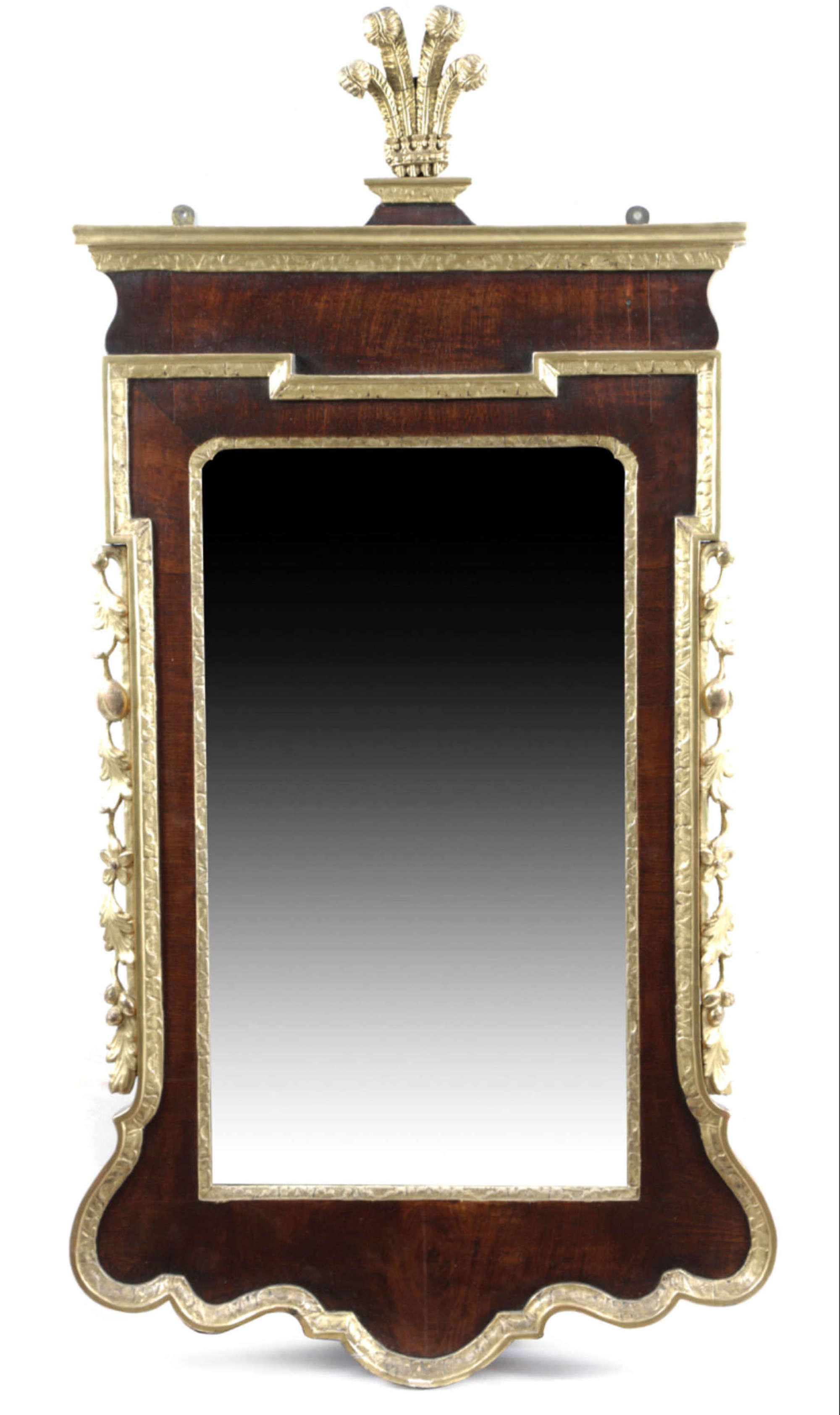 A mahogany and gilt-wood wall mirror