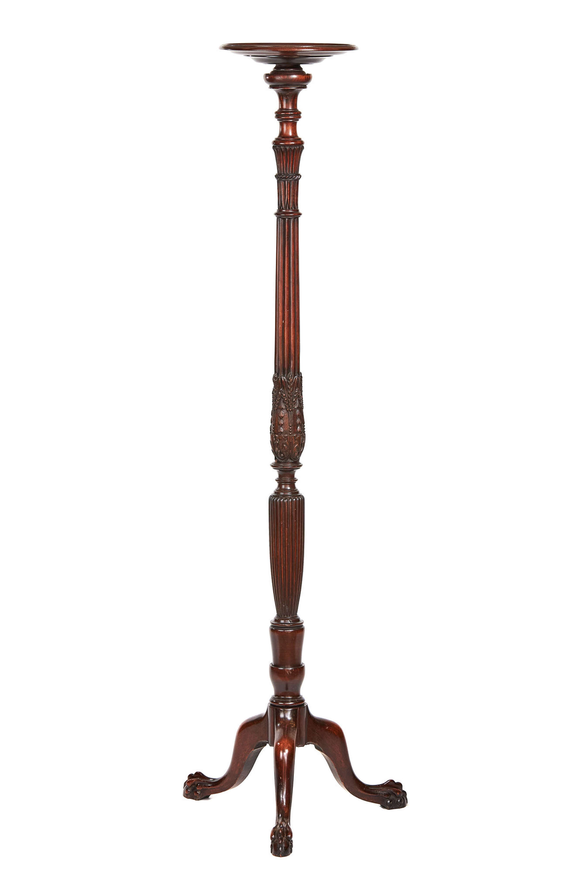Edwardian Mahogany & Carved Torchere Stand