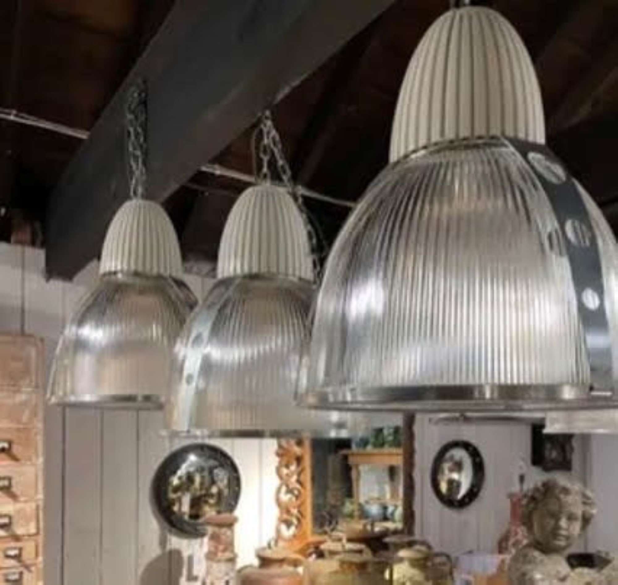 Set Of Three Hanging Pendant Lamps From The Concorde Factory