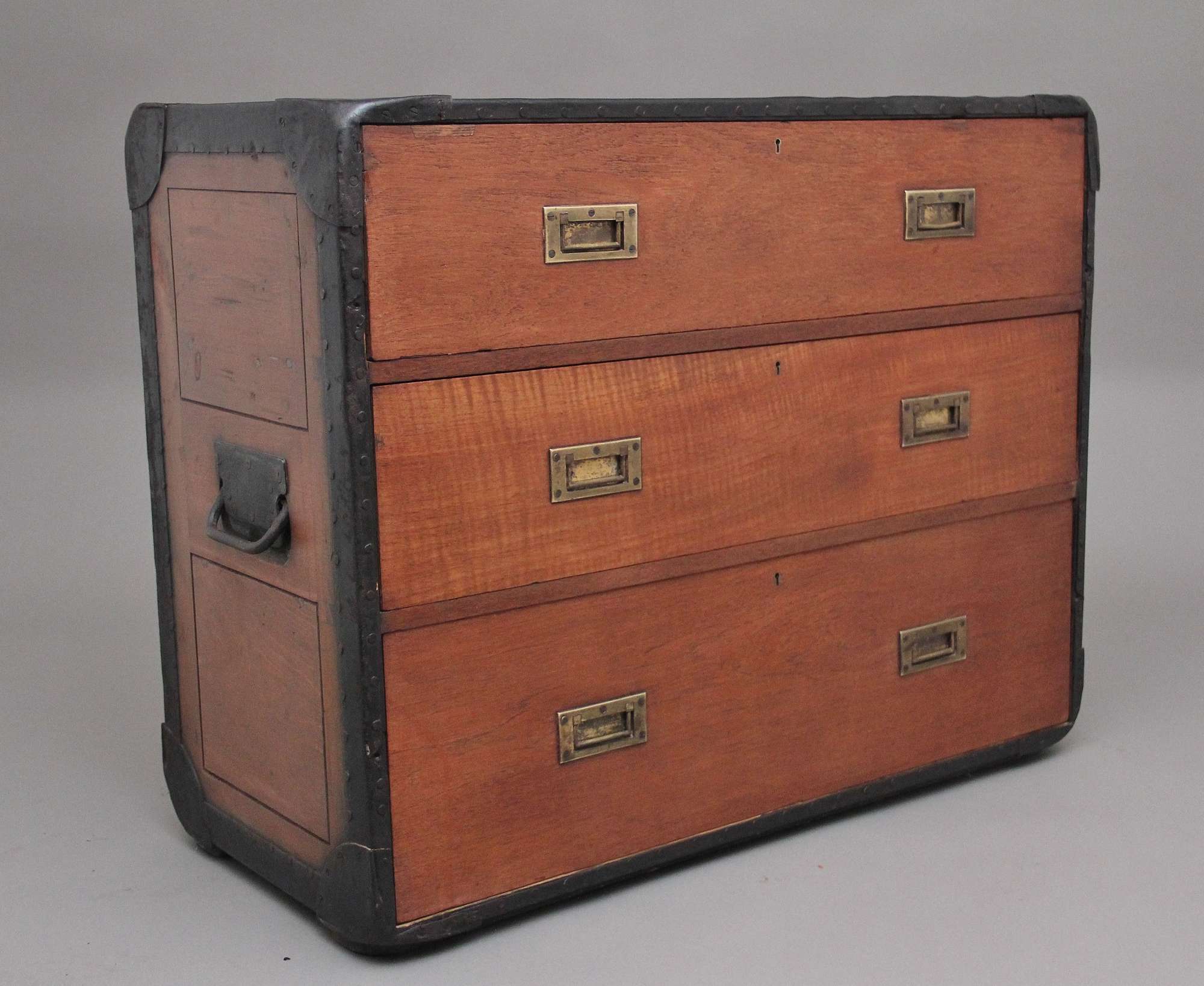 Early 20th Century Anglo-indian Camphor Wood Campaign Chest