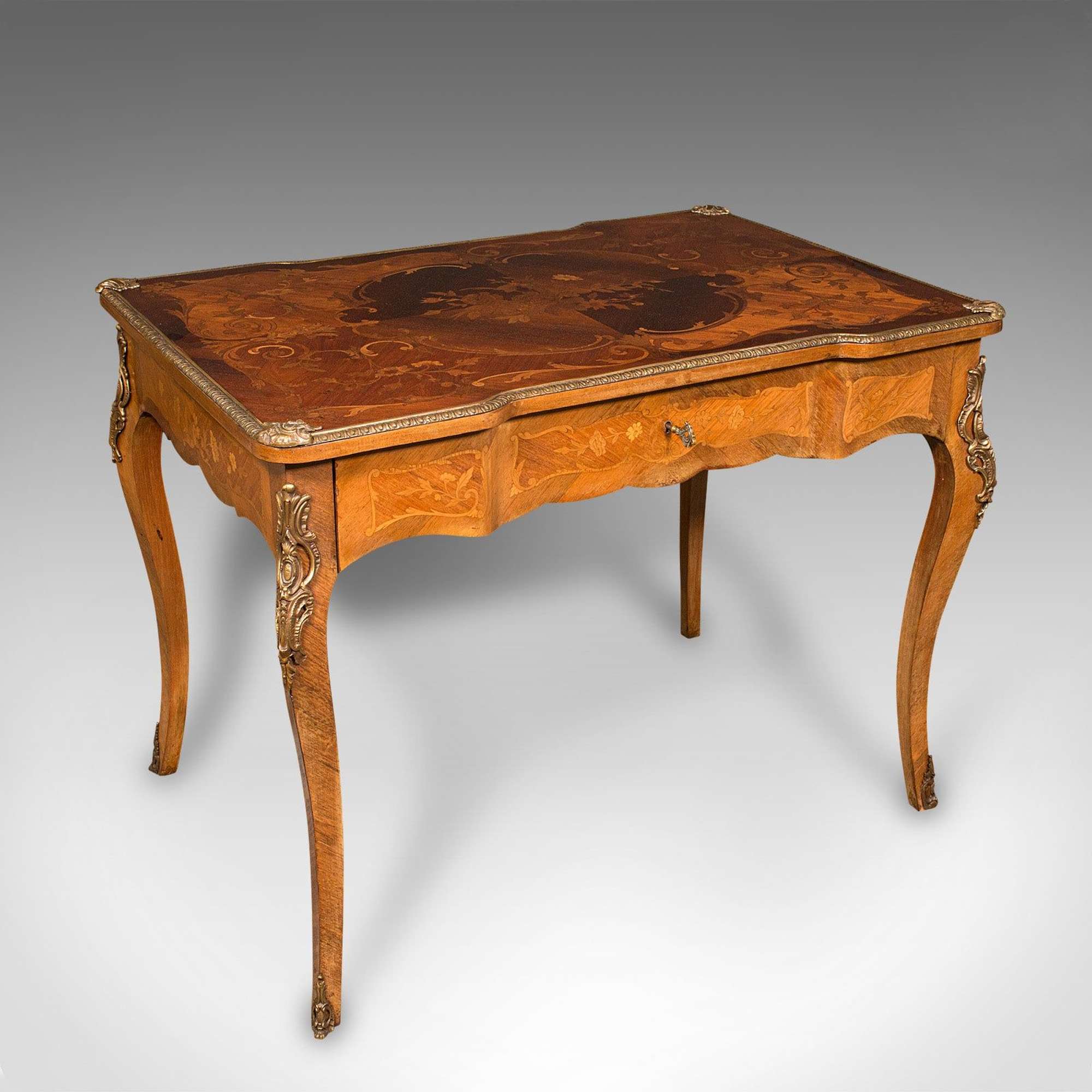 Antique Writing Desk, French, Decorative Centre Table, Louis Xv Taste, Victorian