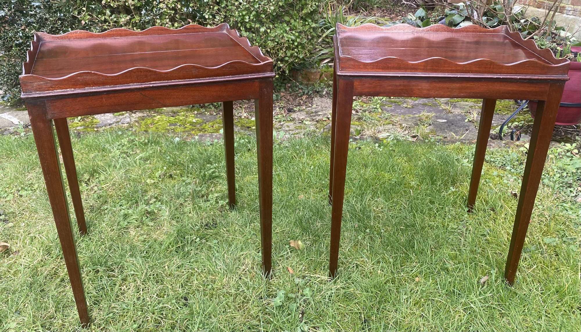 Pair of mahogany side tables