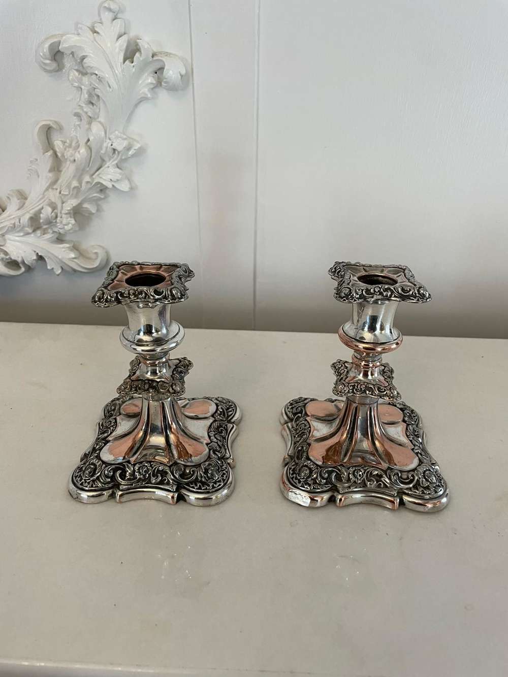 Small Pair Of Quality Antique Victorian Sheffield Plated Candlesticks