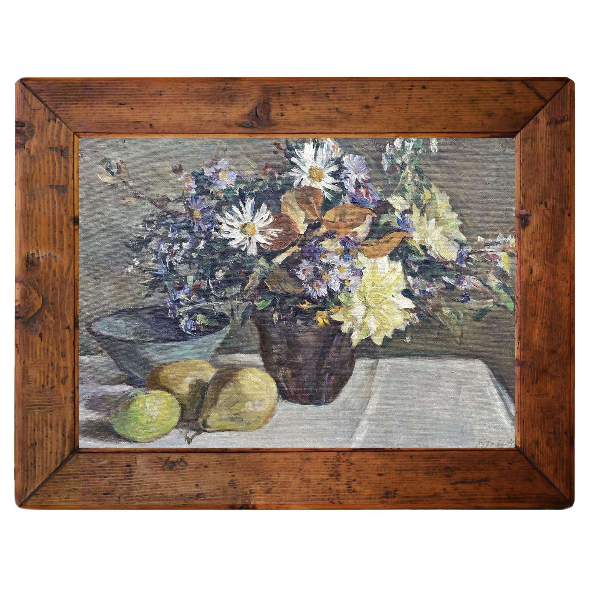 Vase Of Flowers With Fruit Oil Painting - Fitger Hermann