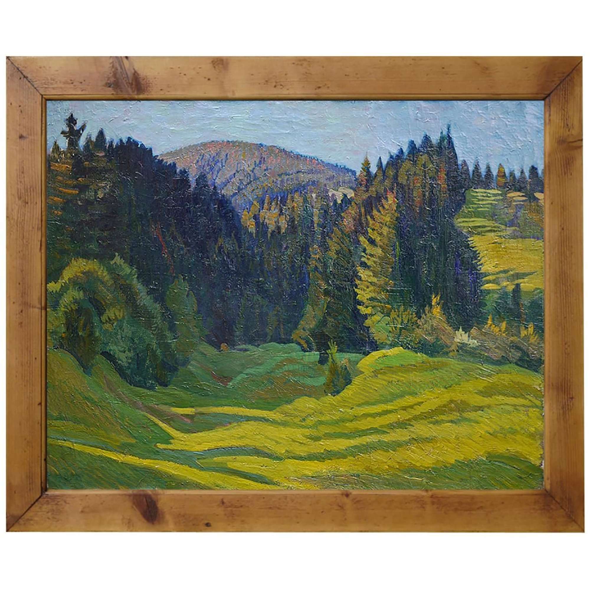 Summer Landscape Oil Painting, Alps, 1920s