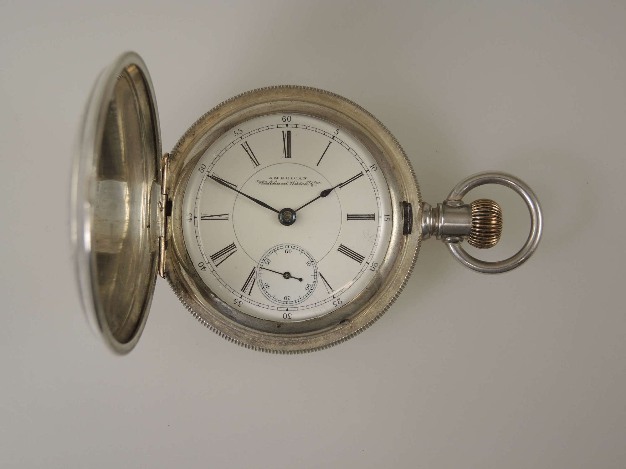 4oz 18s silver full hunter pocket watch by Waltham Appleton Tracy 1893