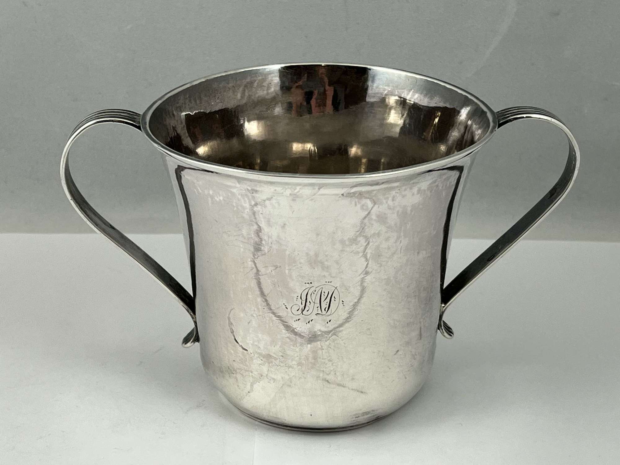 George II provincial silver porringer, Newcastle 1757
