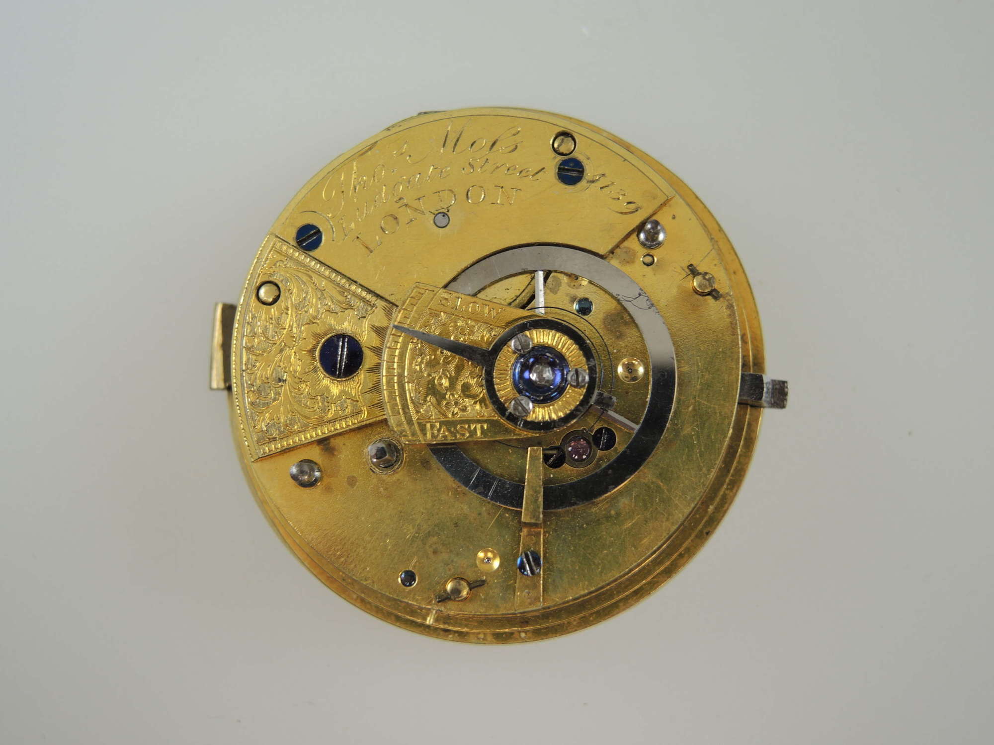 English fusee Duplex pocket watch movement by Moss c1835
