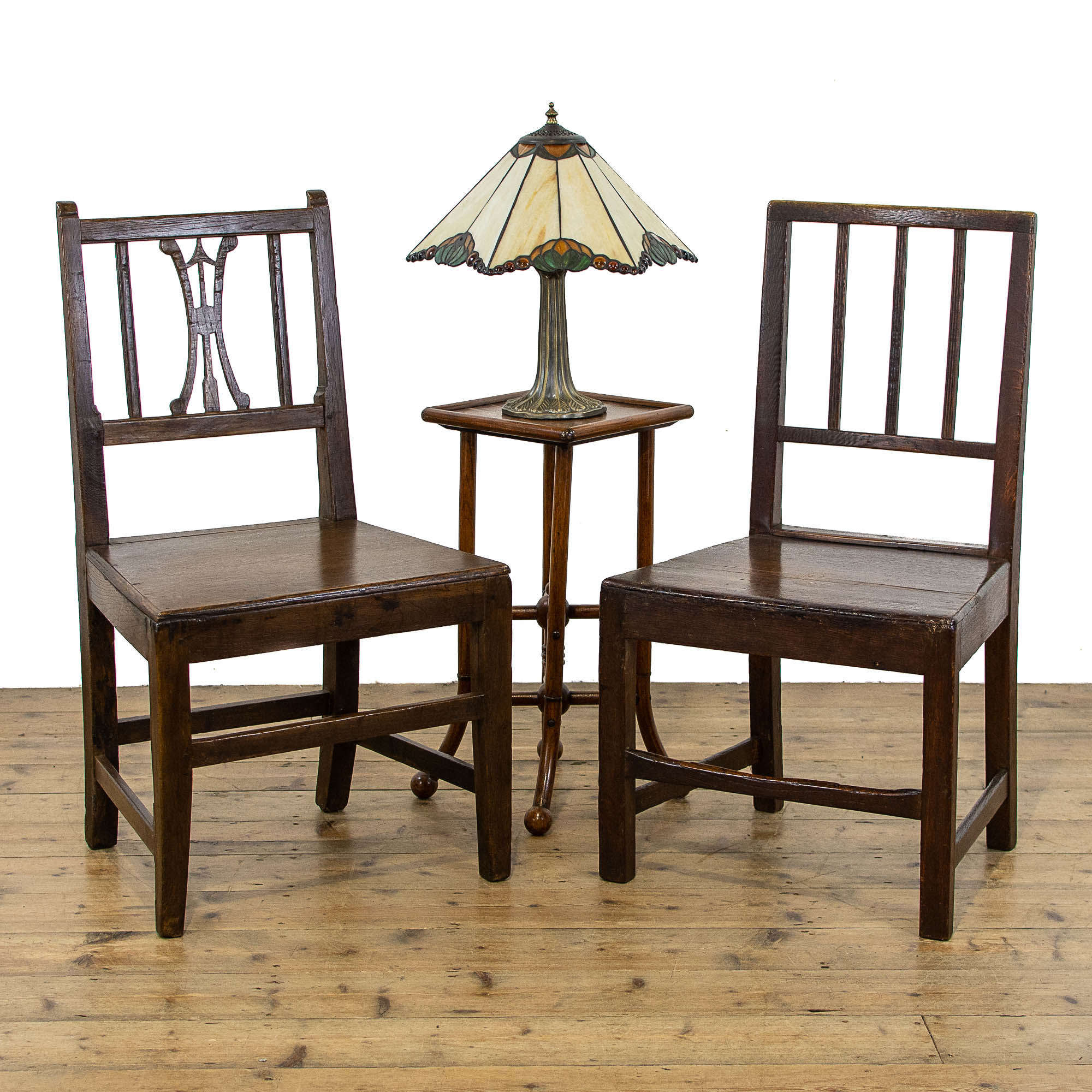 Pair Of Antique Welsh Oak Fireside Chairs